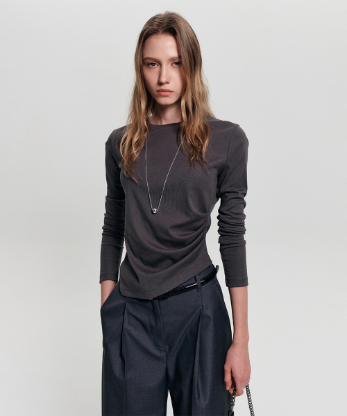 Асимметричный лонгслив ZEZE UNBALANCE LONG SLEEVE T-SHIRT_4colors