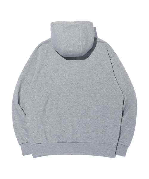 Двухцветное худи на молнии с логотипом LQ6TU149_MELANGE GREY