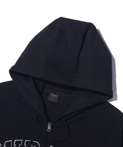 Худи на молнии с двухцветным лого LQ6TU149_BLACK