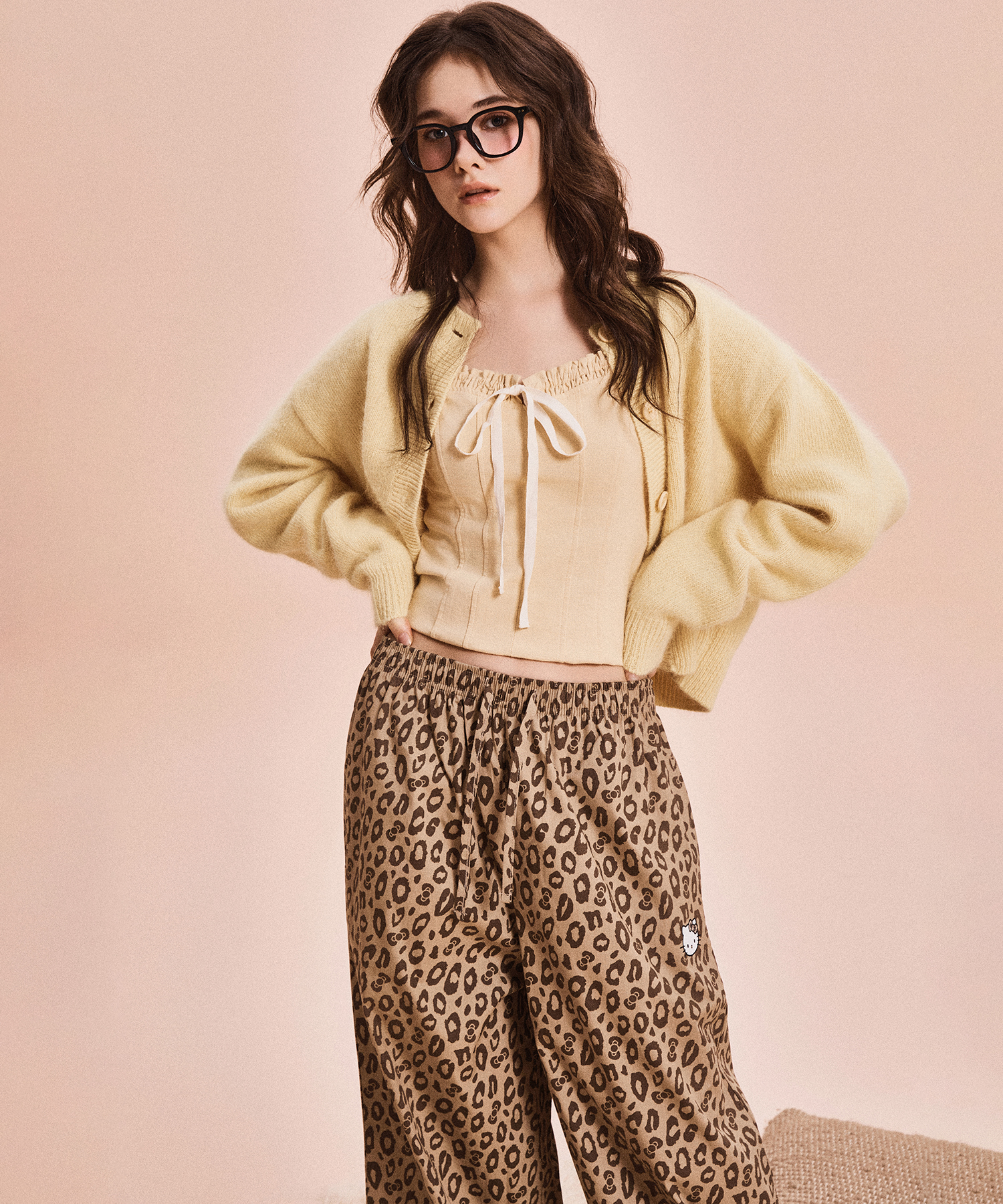 Пижамные брюки Hello Kitty леопард (BROWN)_SPPPG23U07