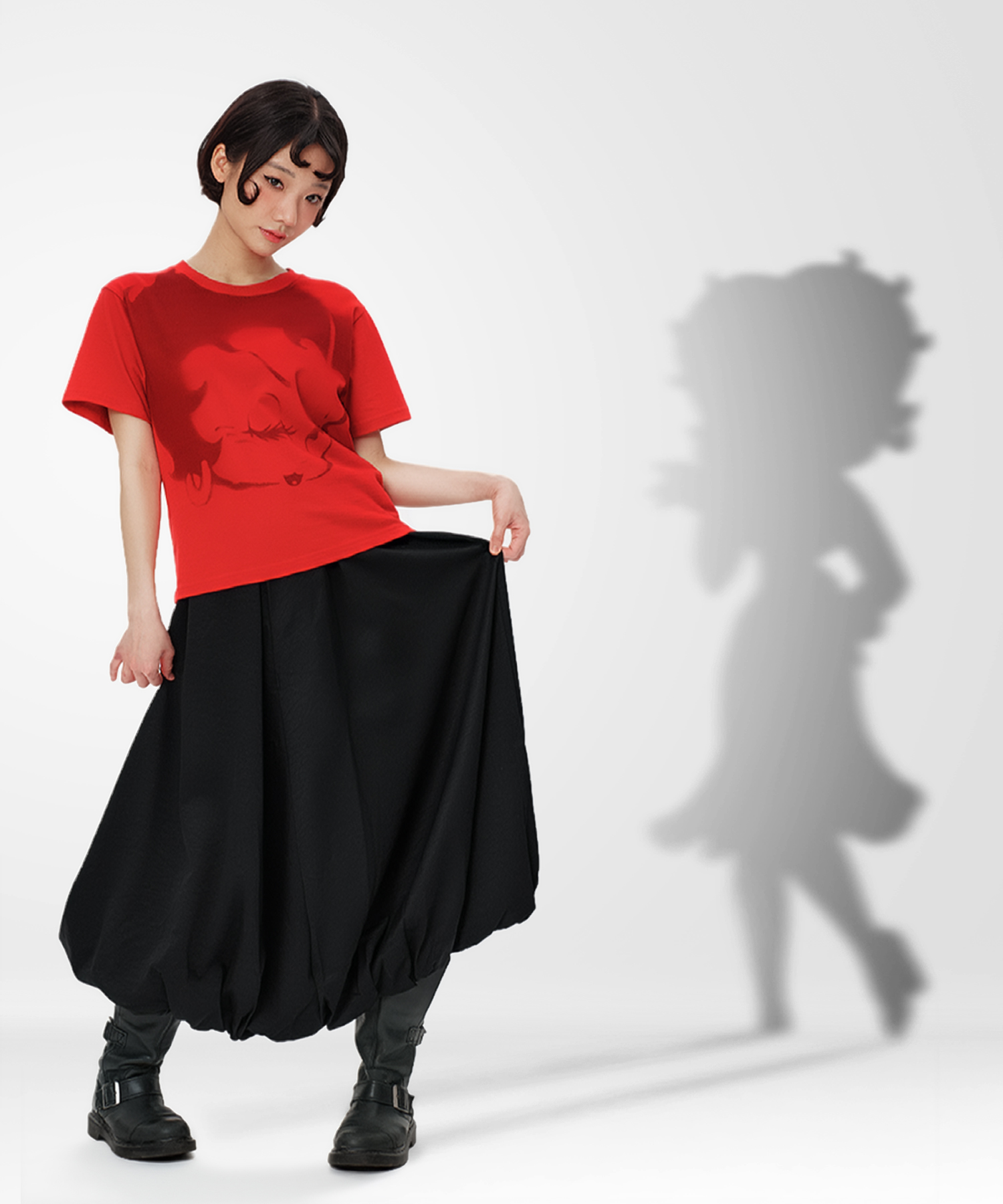 [BETTY BOOP] красное BETTY BOOP T-SHIRT - красное