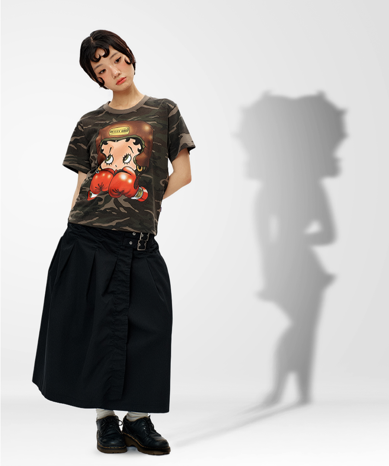 [BETTY BOOP] BOXER T-SHIRT - CAMO