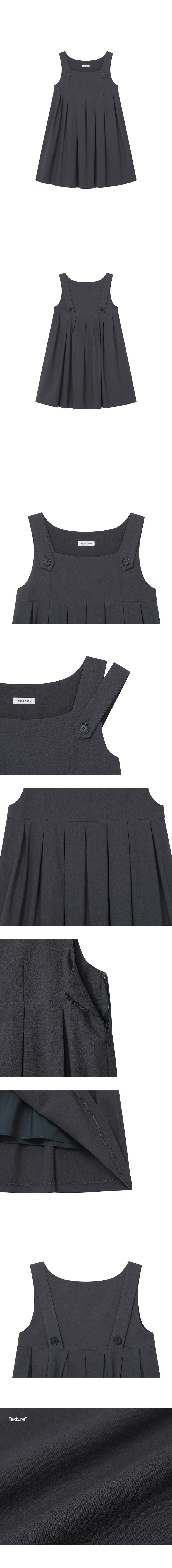 ワンピース miseki seoul Pleats button minionepiece1 MUSINSA | MISEKI SEOUL Pleats button doll dress CHARCOAL