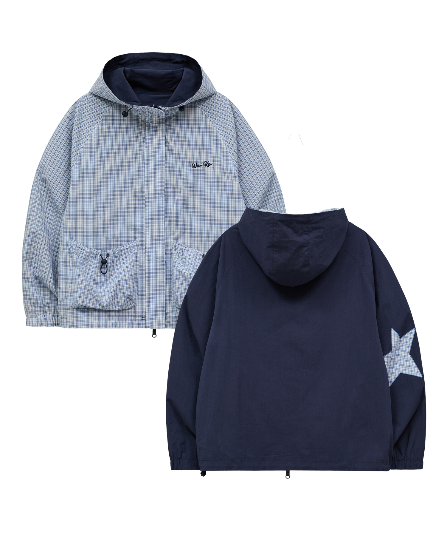 Riversible Check Windbreaker Ver.2 темно-синее