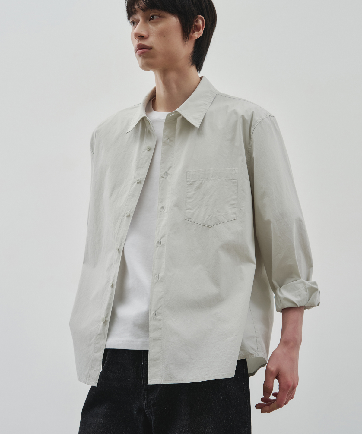 CRISPY CROP SHIRT [4COLOR]