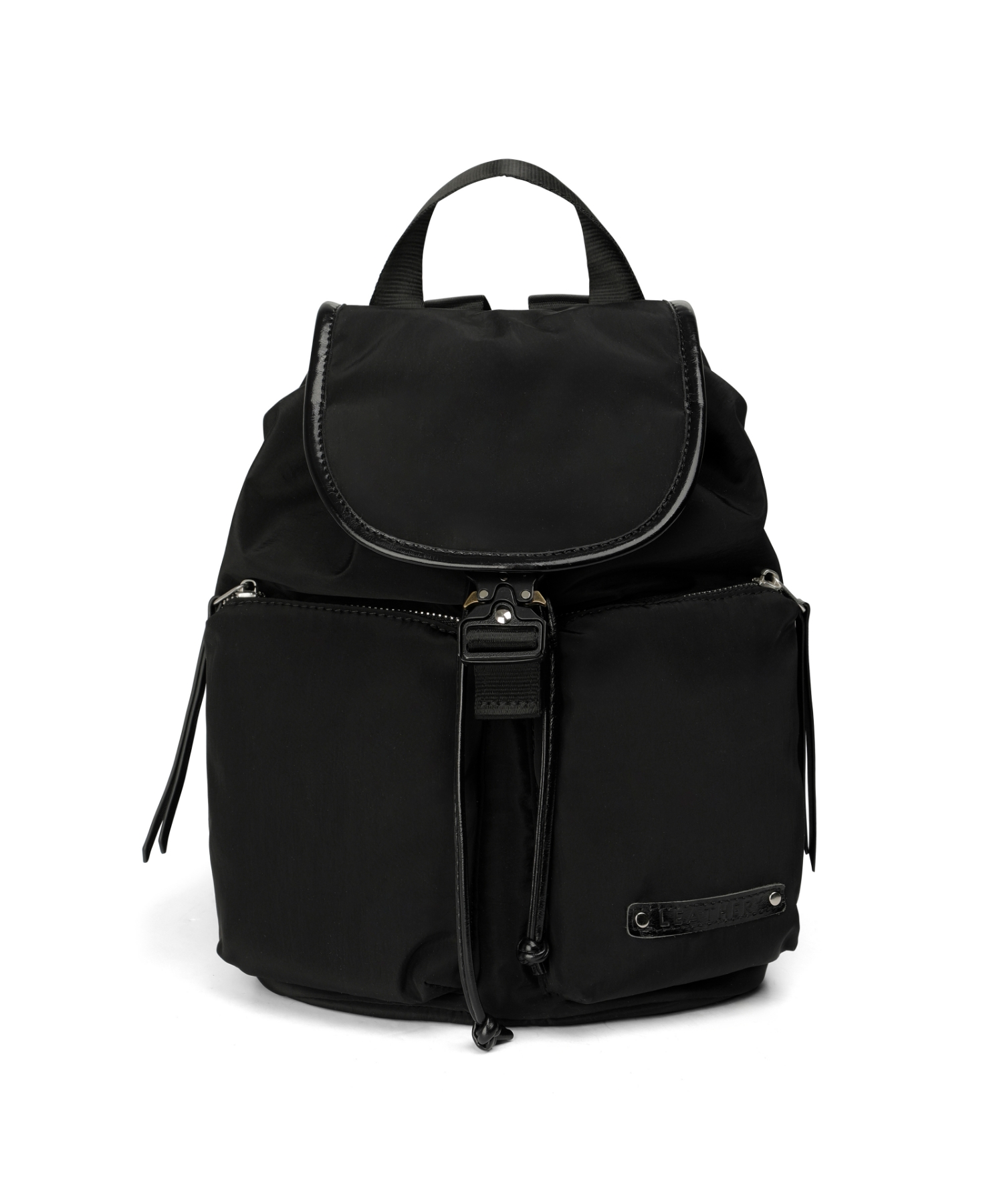Glossy Nylon Bucket Mini Backpack [BLACK]