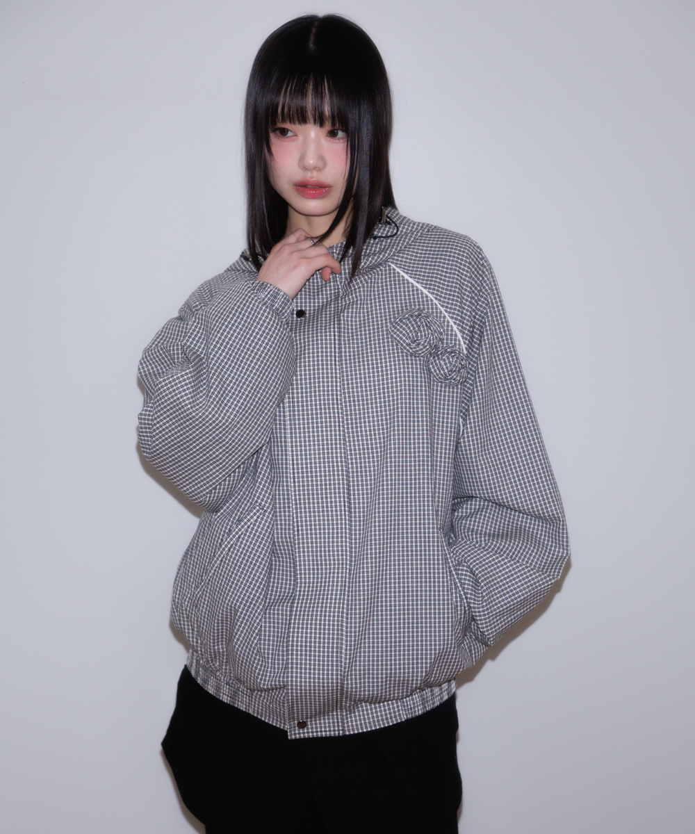 Rose Corsage Check Windbreaker [чёрный]