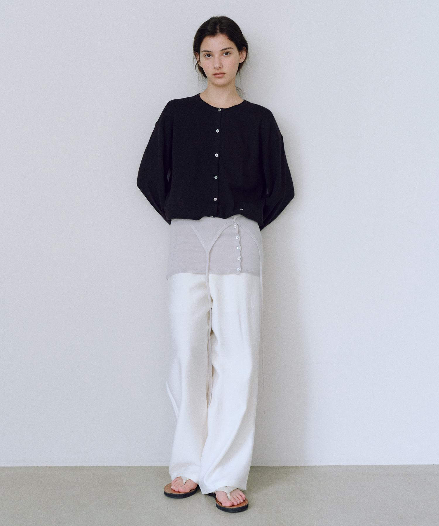 Washable round cardigan