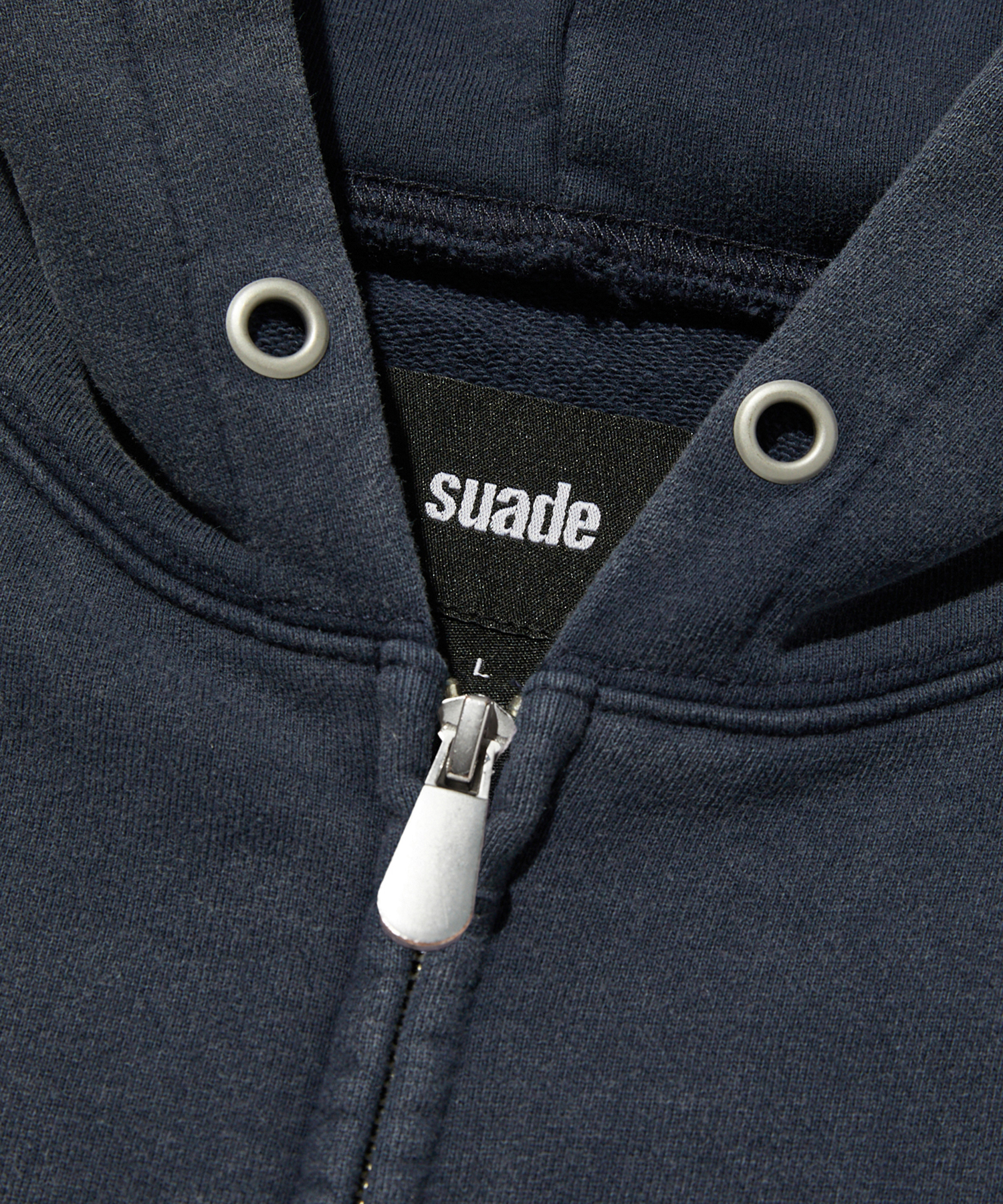 CROPPED WASHED HOOD ZIP UP [WASHING NAVY]
