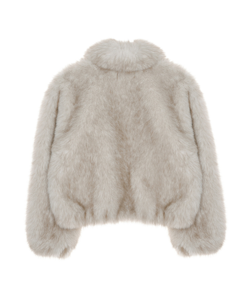 FLUFFY MIX FUR JACKET_BEIGE thumbnail 3