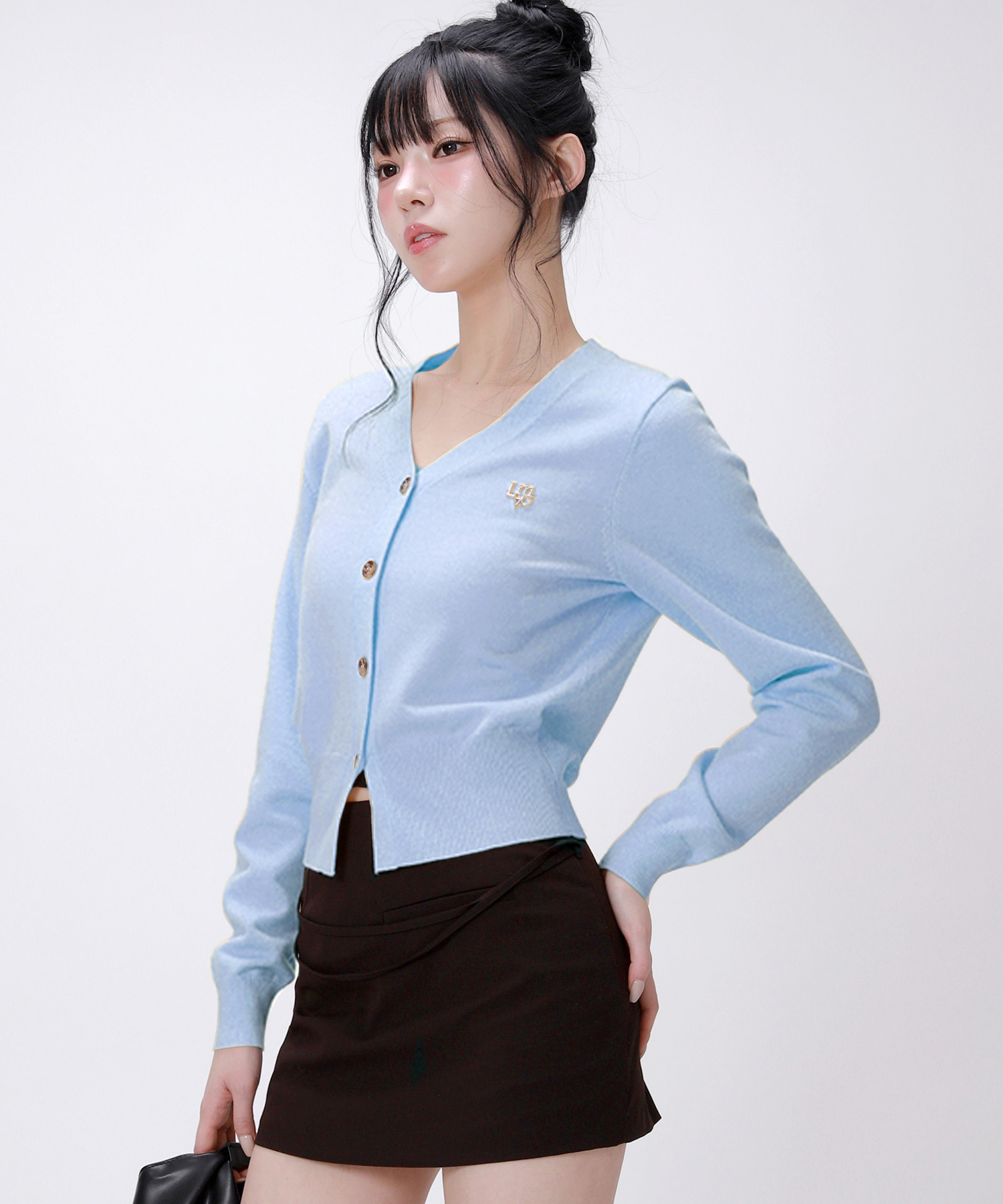 Soft Essential V-neck вязаный кардиган — Sky Blue