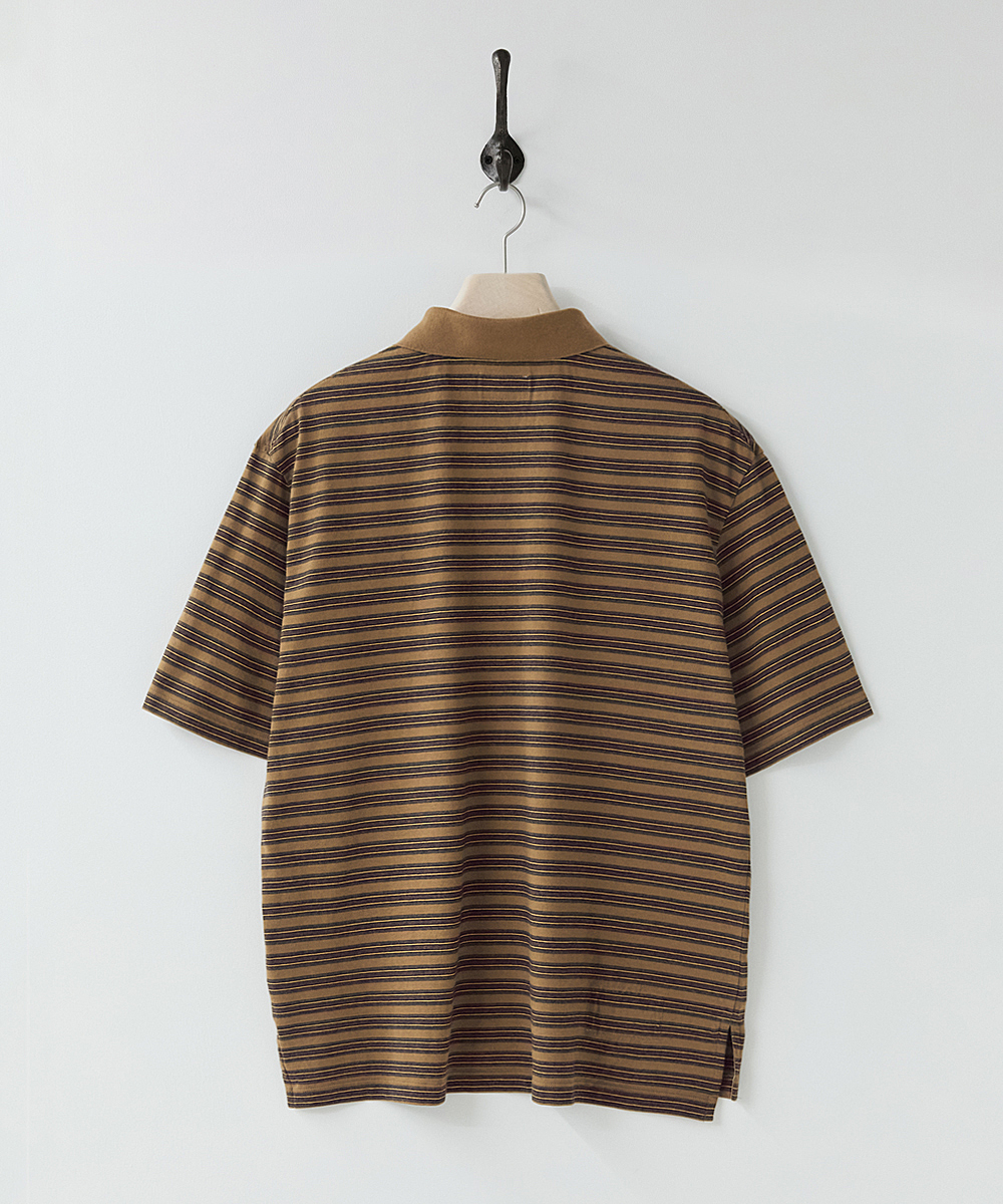 Multi полоса Polo рубашка Camel