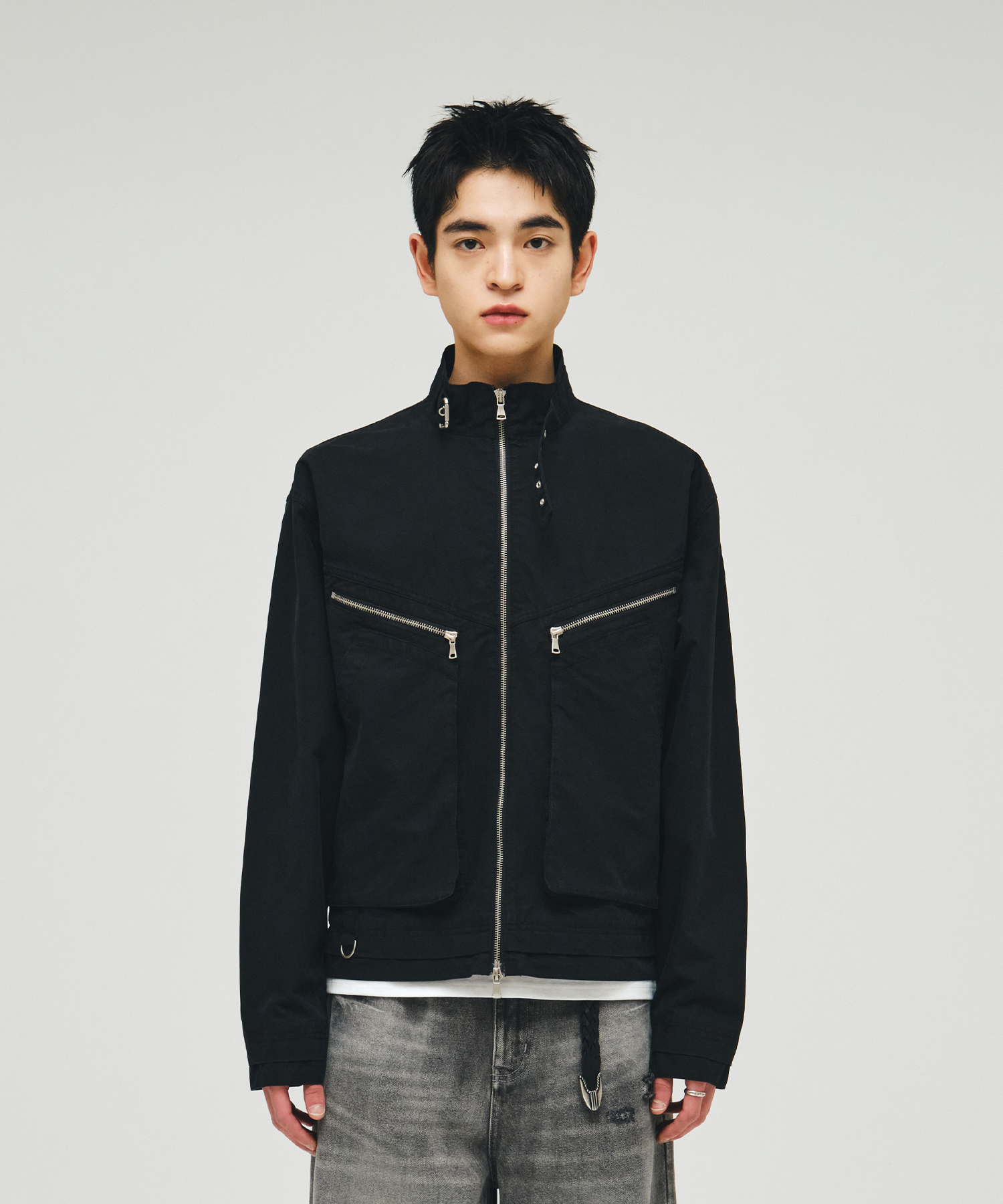 хлопок BIKER многослойная JACKET_BLACK