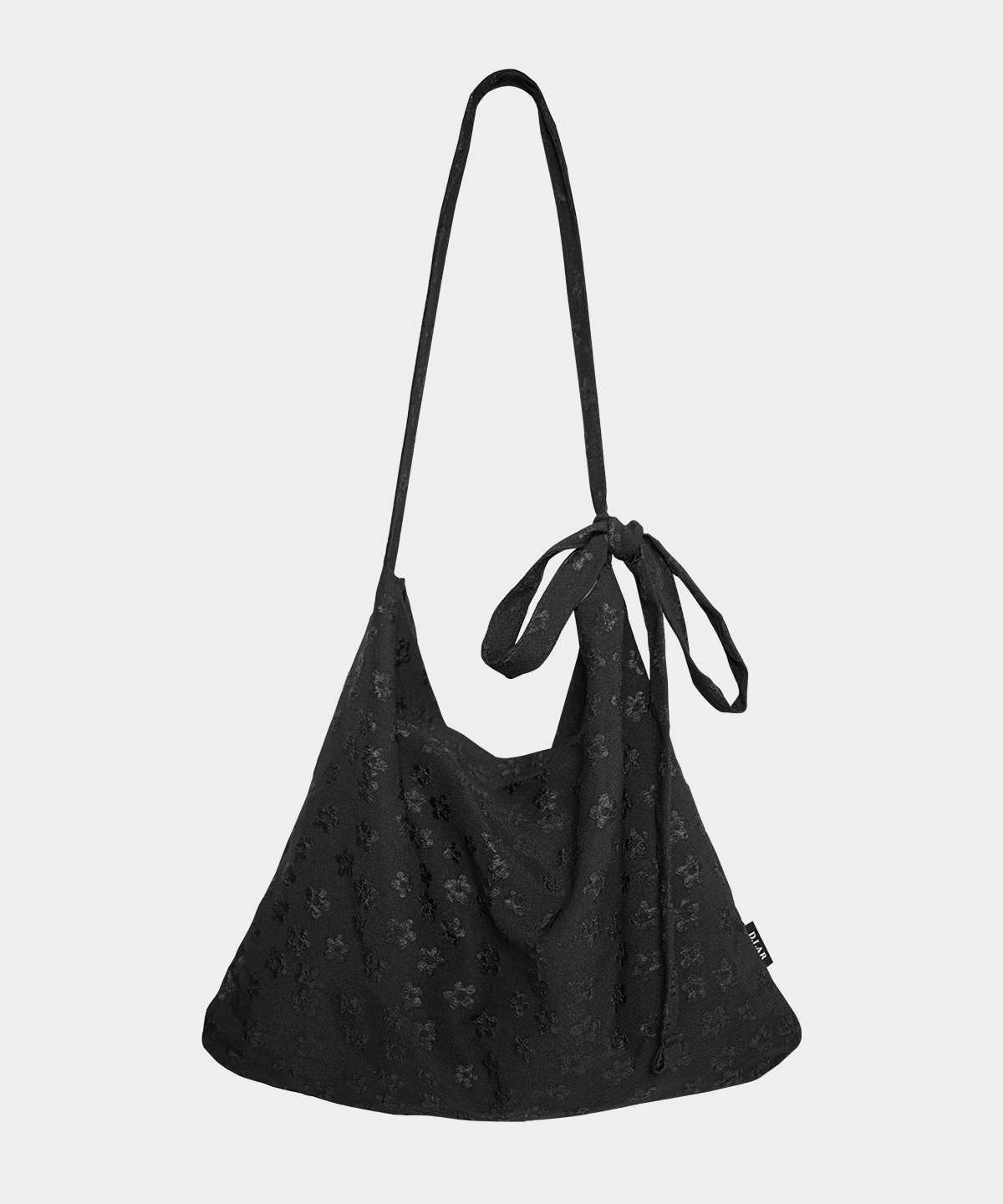 Экосумка с бантом и сливовым узором, цветочный Black