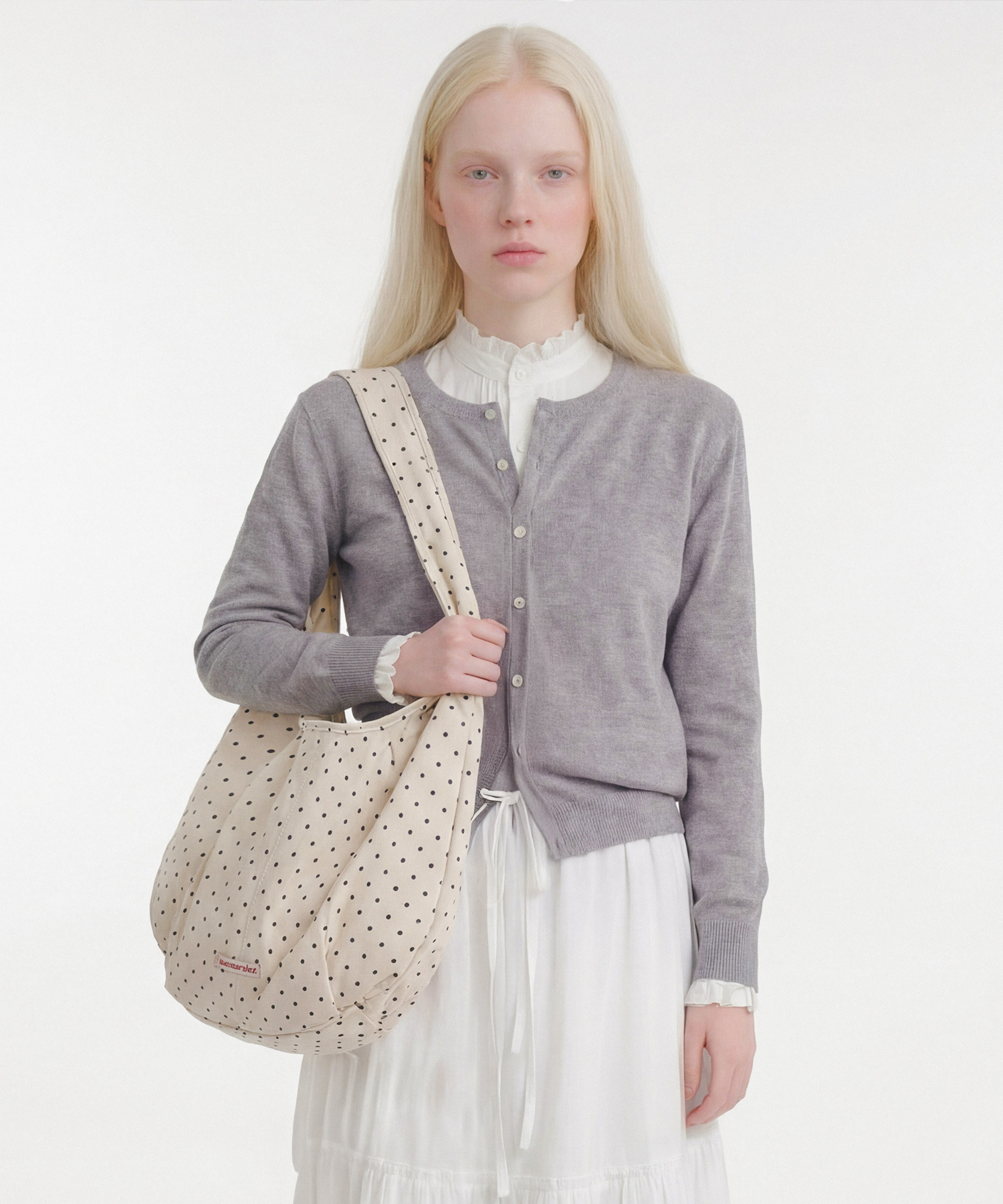 Drop eco плечевая bag_Dot ivory