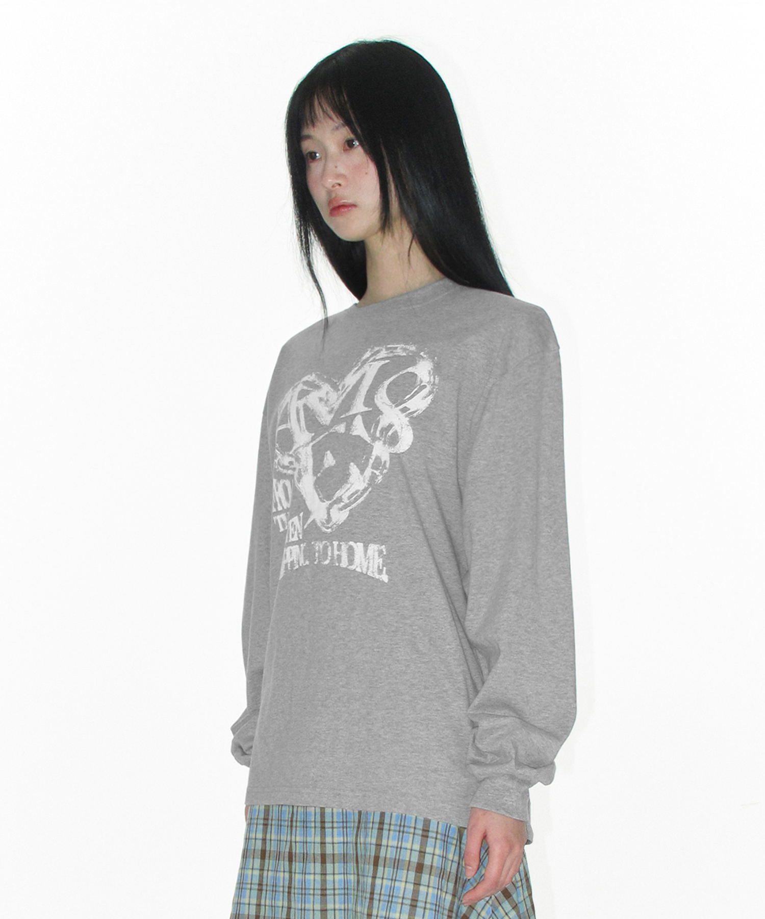 AMES HEART GRAPHIC LS тфутболка серый