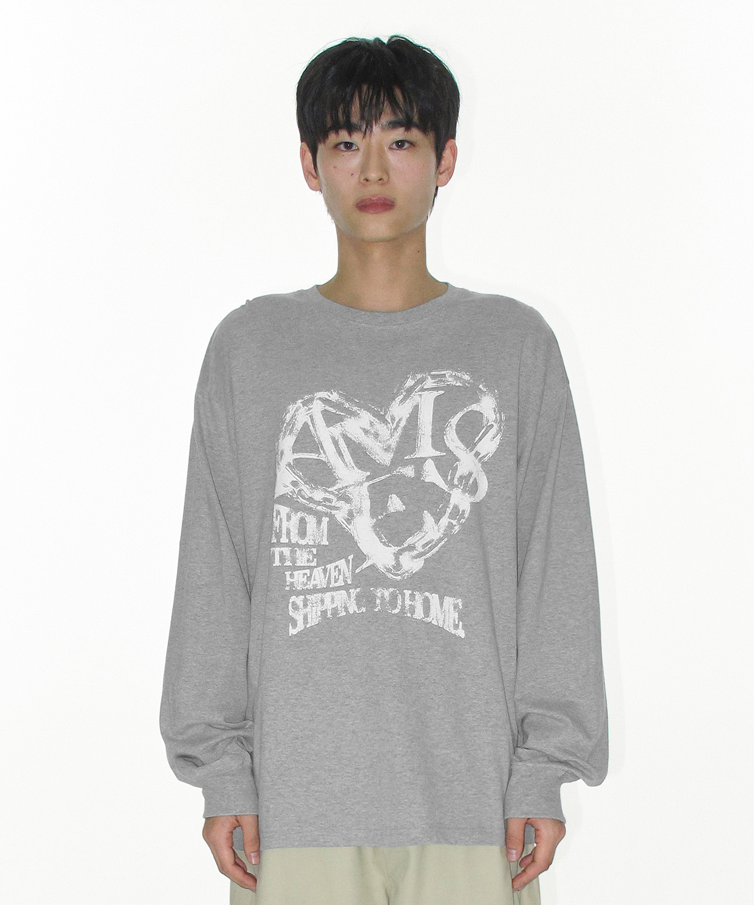 AMES HEART GRAPHIC LS тфутболка серый