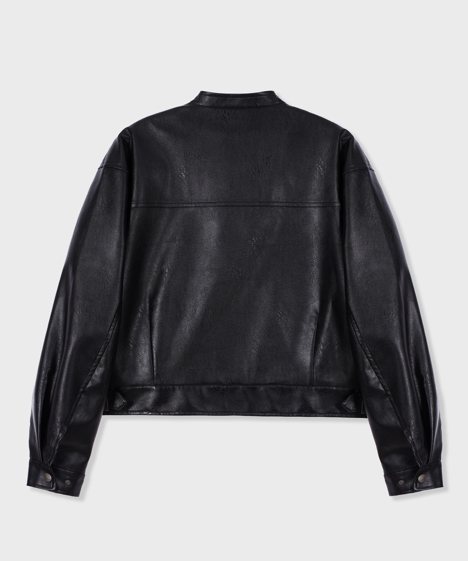 Укороченная косуха без воротника BLACK
