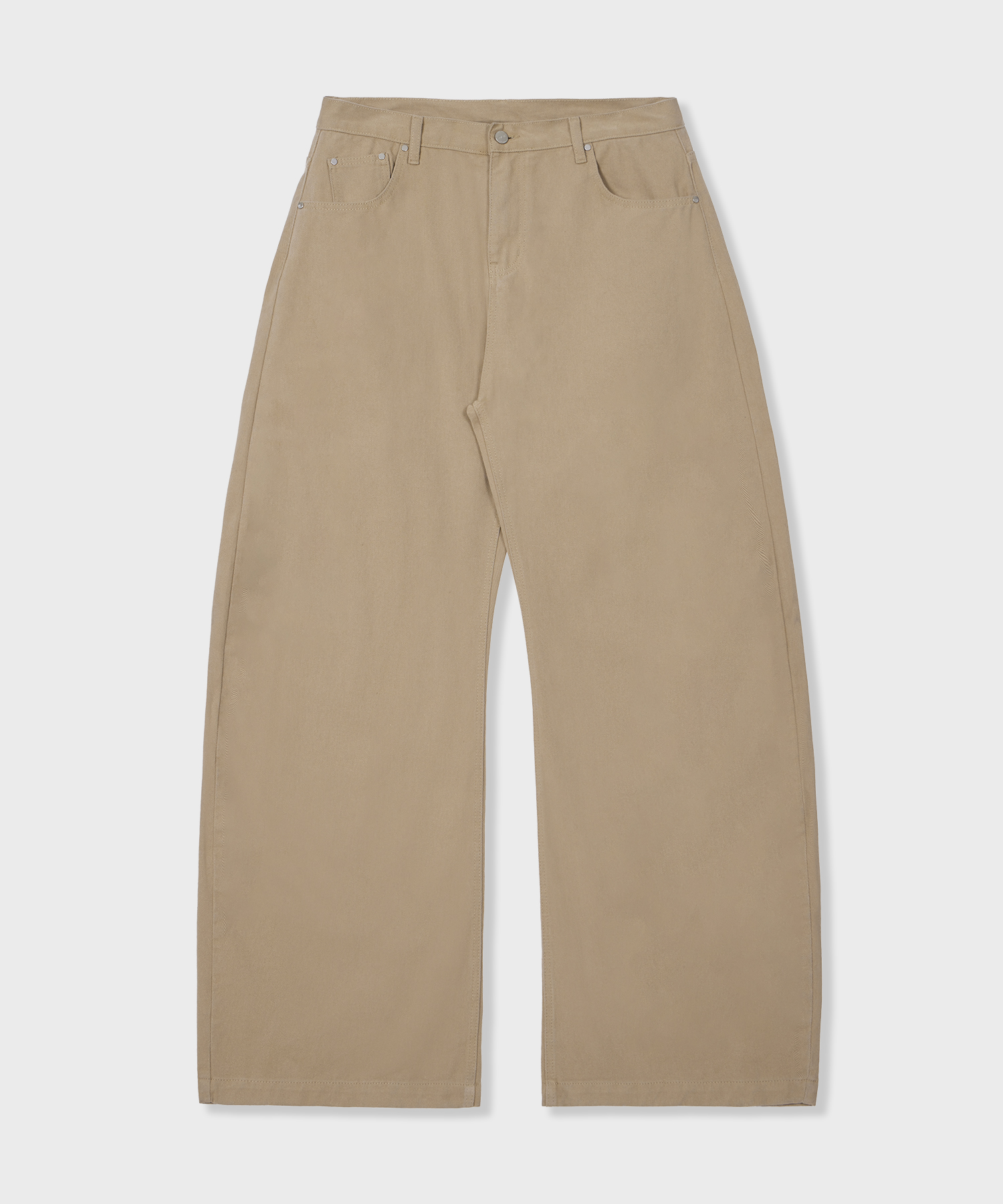 Широкие джинсы-бананы из хлопка Beige
