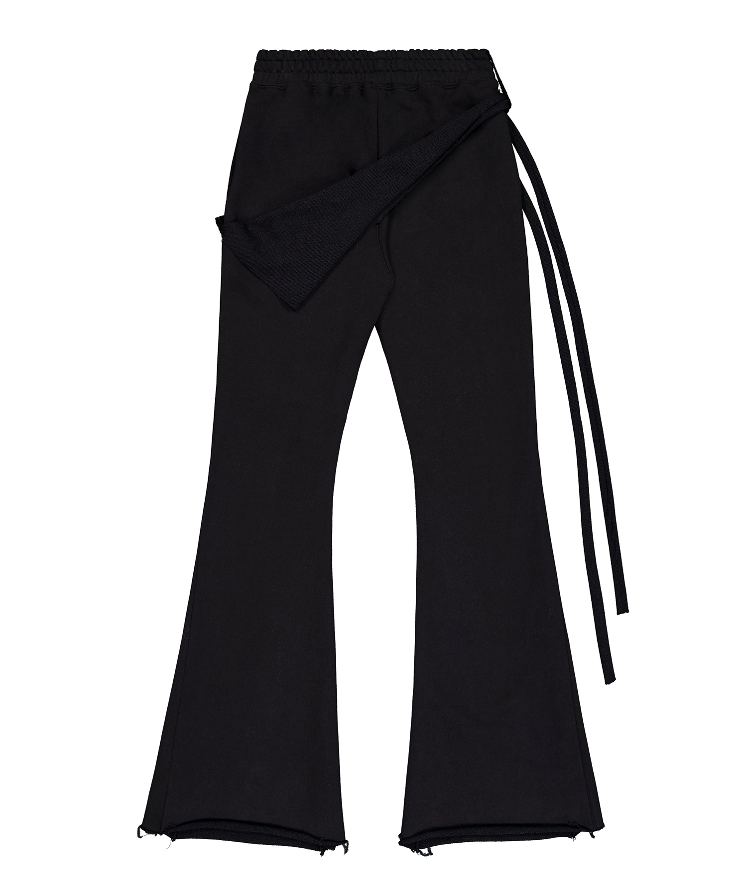 Wrap Skirt Flare Pants - Black