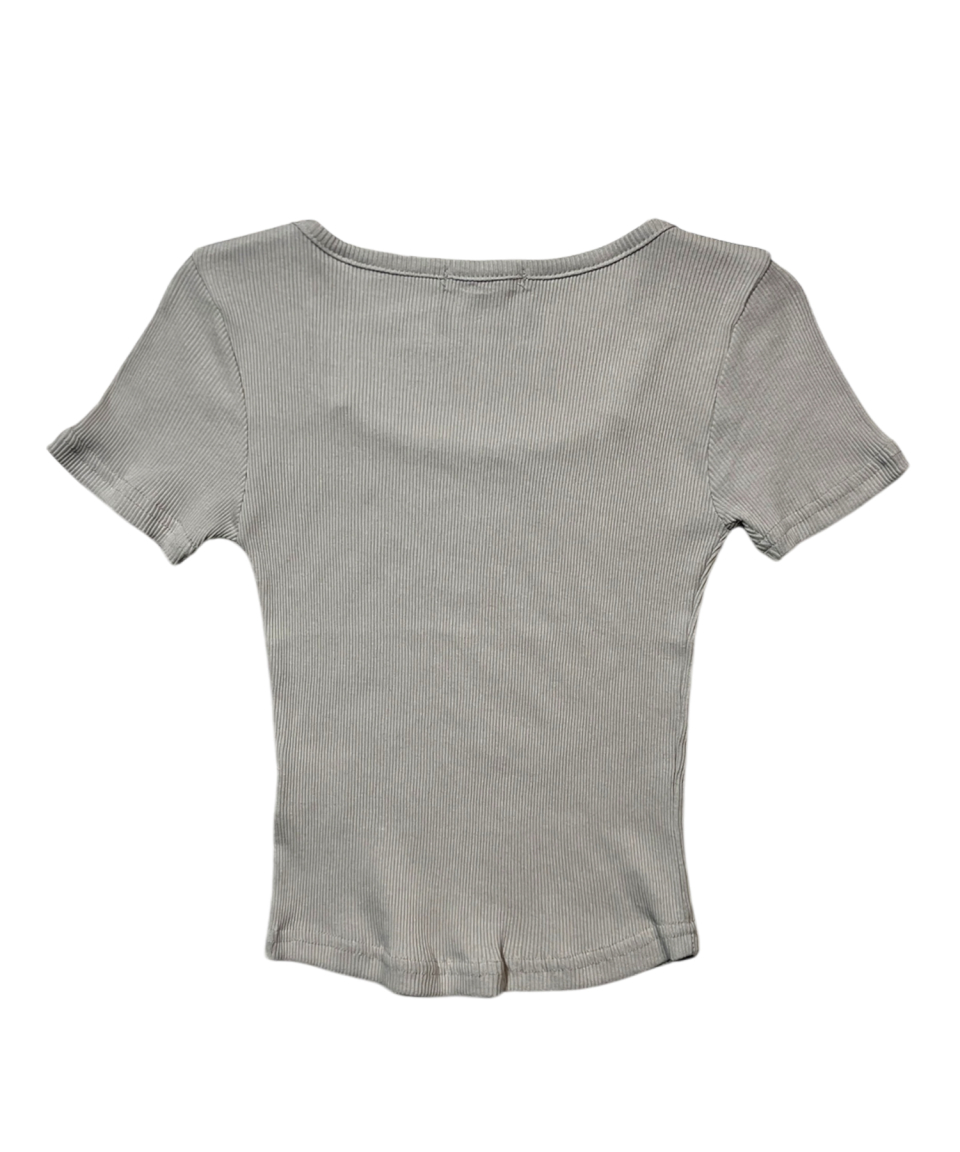 CROSS SQUARE NECK T-SHIRT - 8 COLORS BEIGE