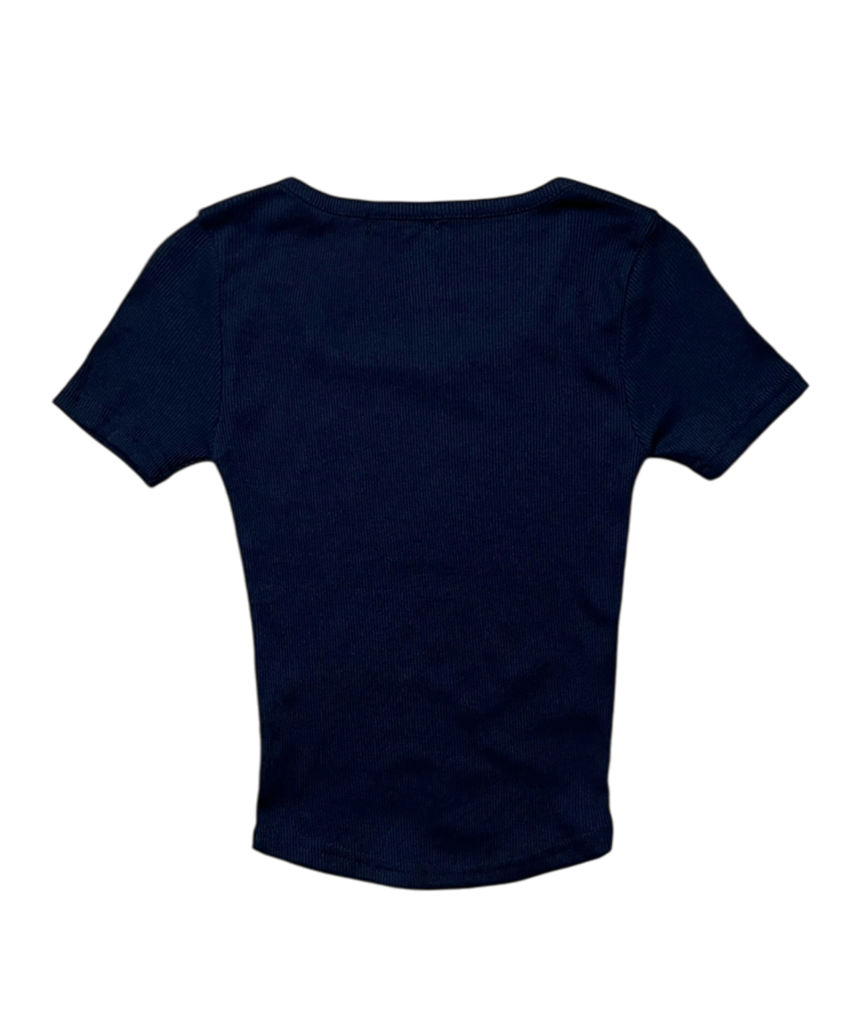 CROSS SQUARE NECK T-SHIRT - 8 COLORS NAVY