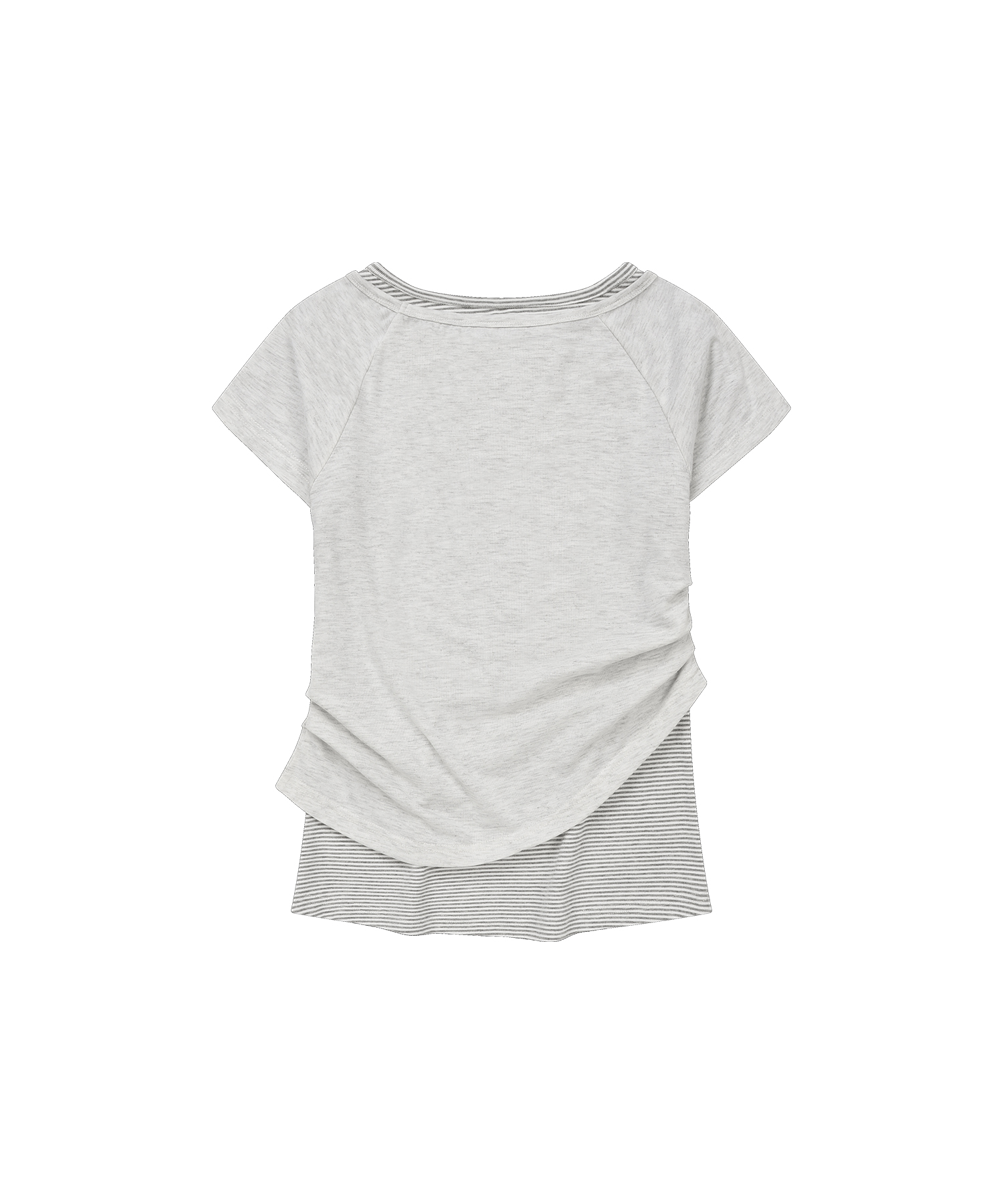 Полосатая футболка с вышивкой (короткий/длинный рукав) LIGHT GREY