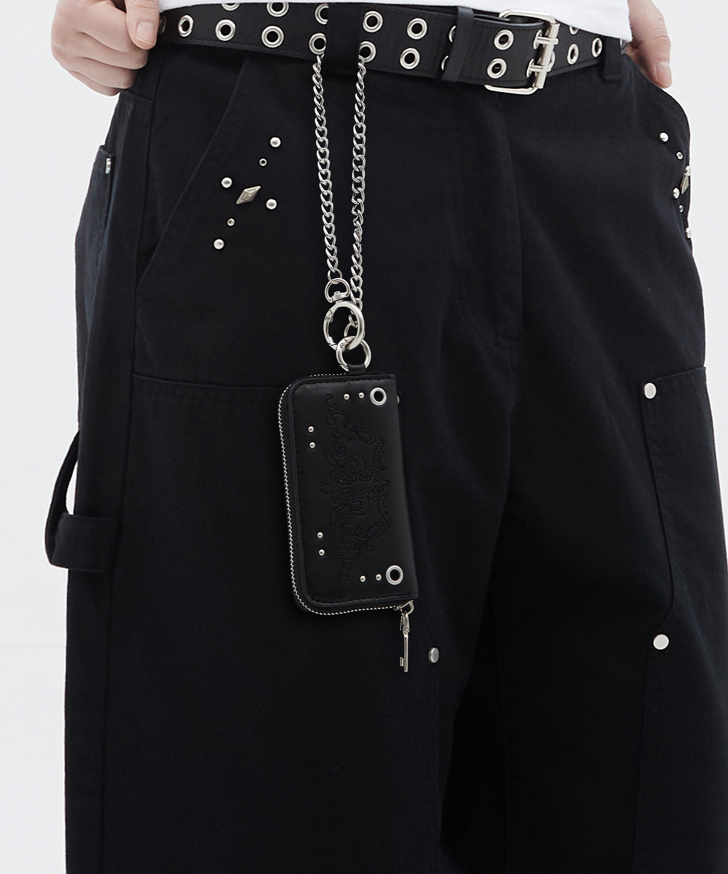 Ornament Embroidery Stud Wallet