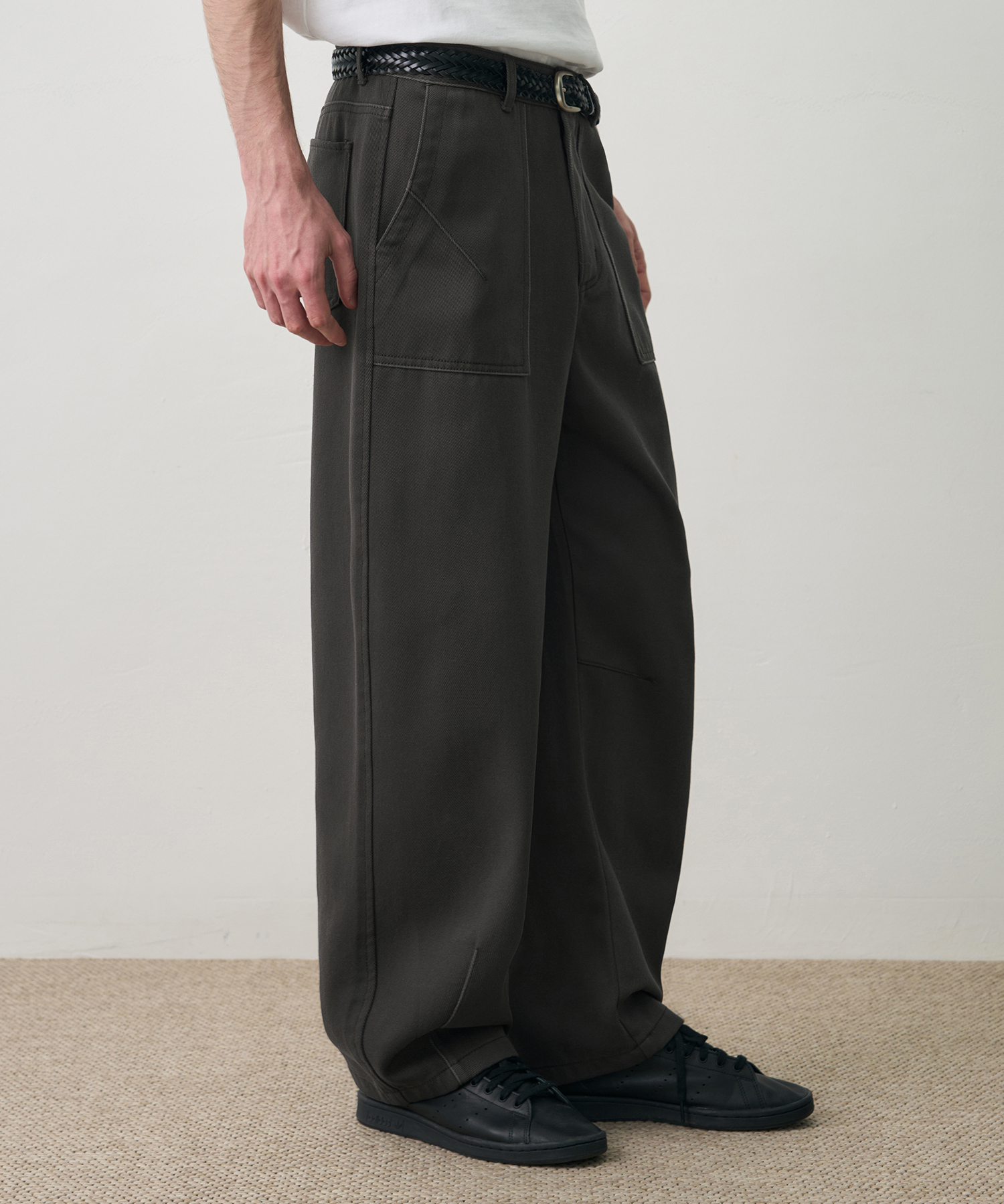 CURVED WASHING FATIGUE PANTS [CHARCOAL]