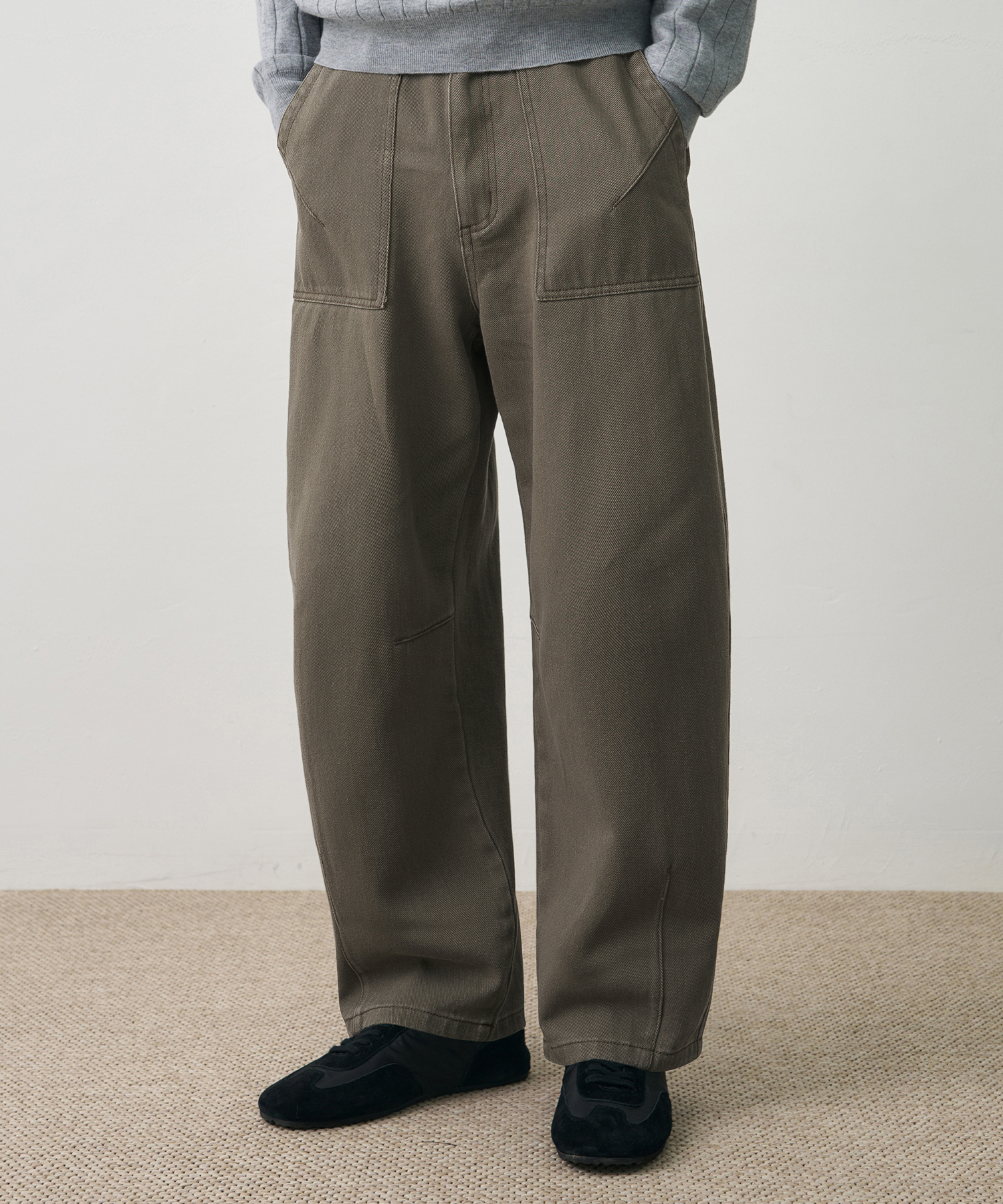 CURVED WASHING FATIGUE PANTS [KHAKI BEIGE]