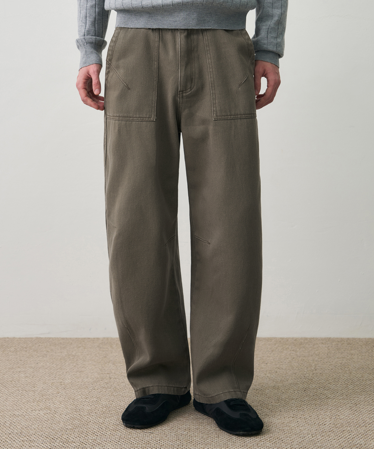 CURVED WASHING FATIGUE PANTS [KHAKI BEIGE]