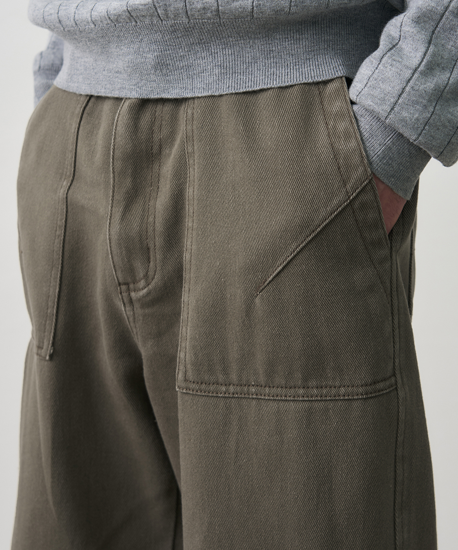CURVED WASHING FATIGUE PANTS [KHAKI BEIGE]