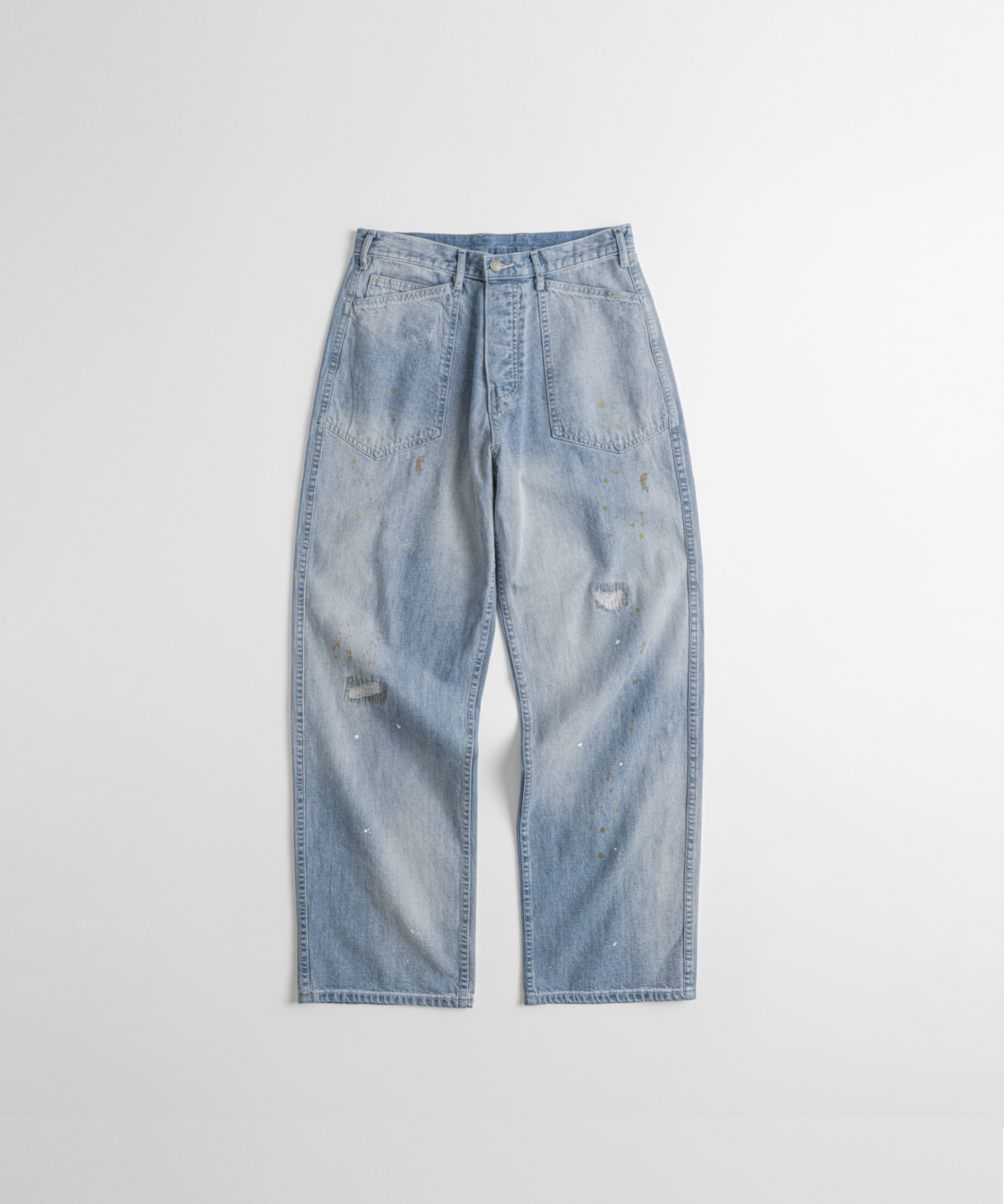 DISTRESSED M35 TROUSERS indigo bleached