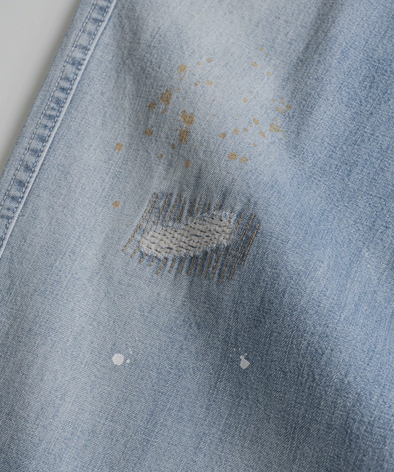 DISTRESSED M35 TROUSERS indigo bleached