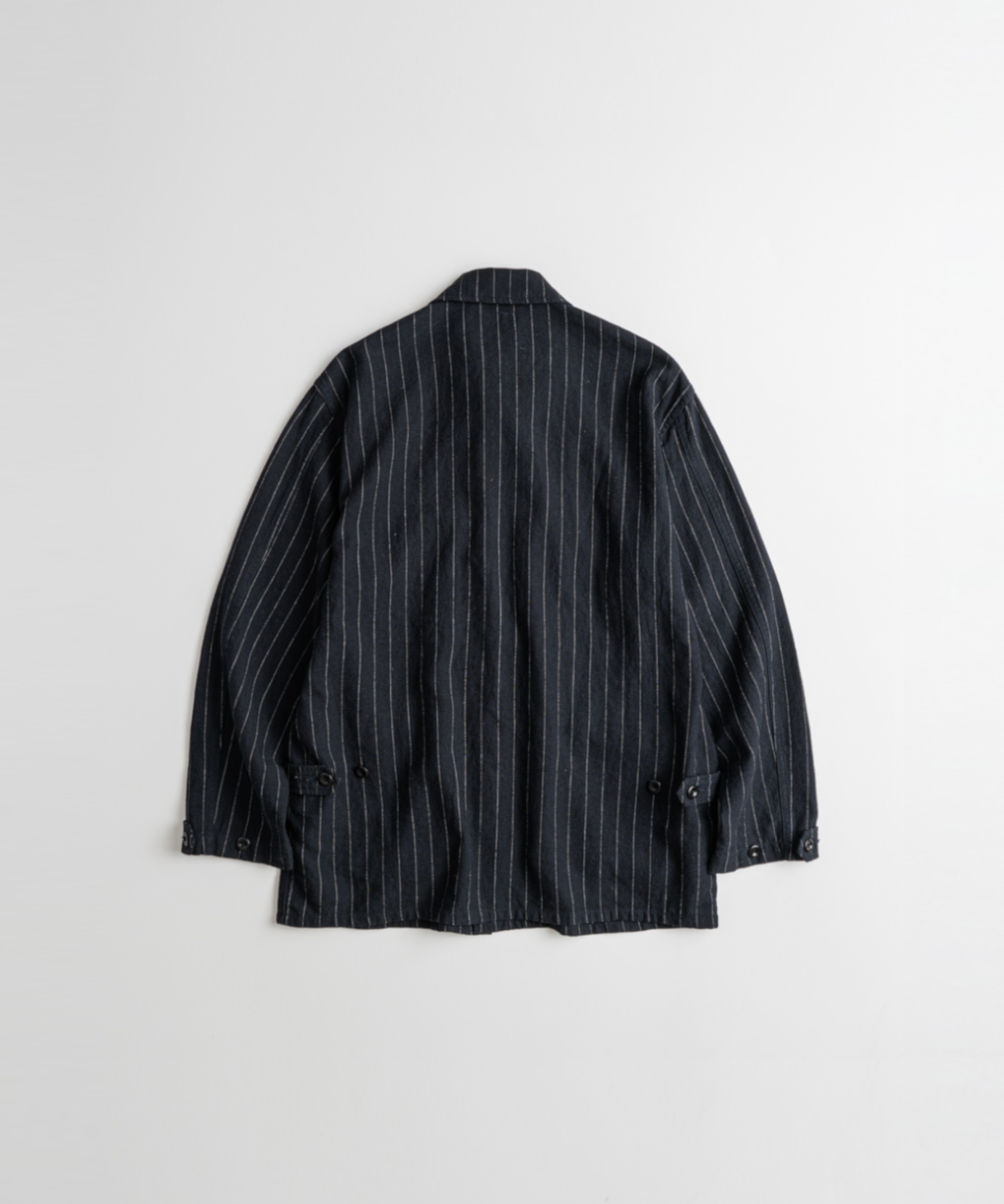 WASHED LINEN BDU JACKET navy stripe