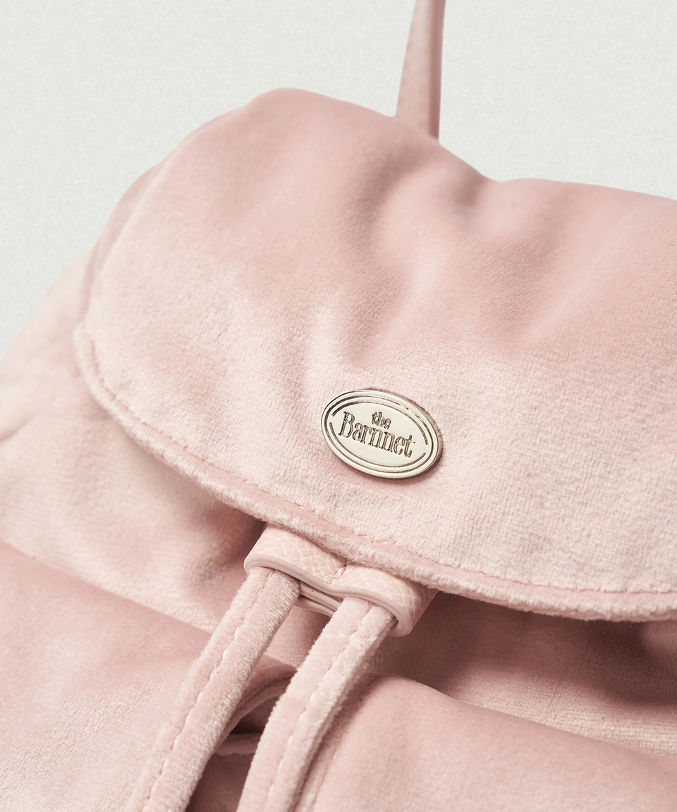 Mauve Velvet Chain Backpack_Light Pink