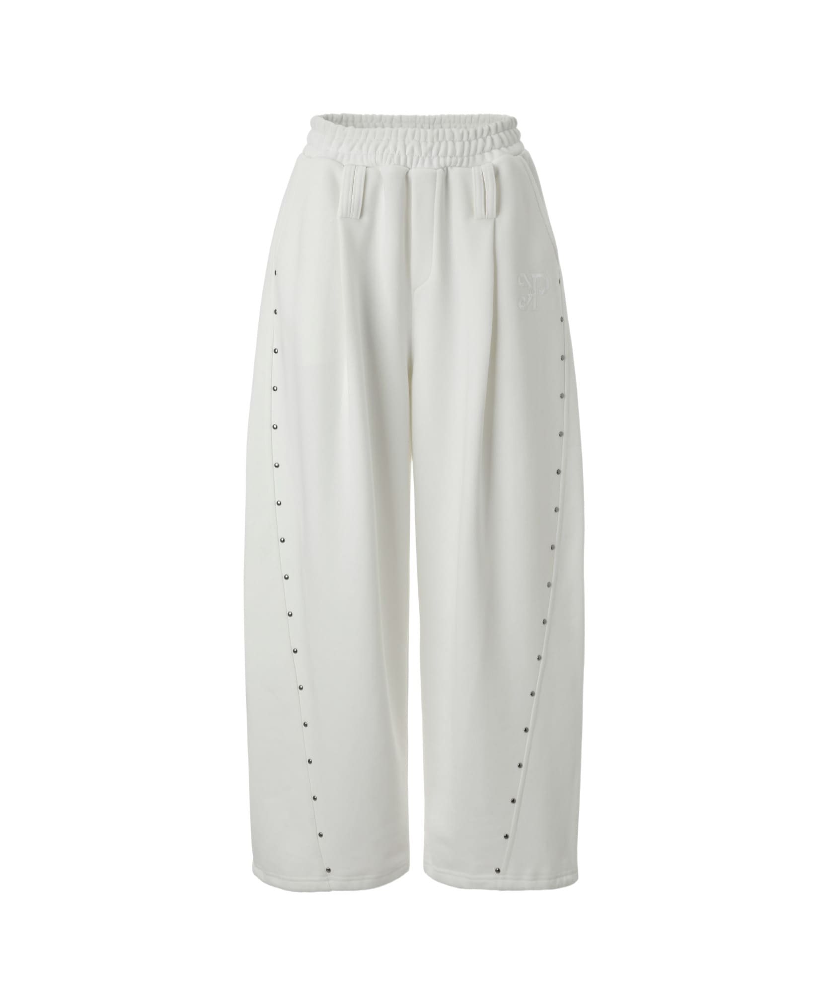 Steel Stud Sweat Pants (white)