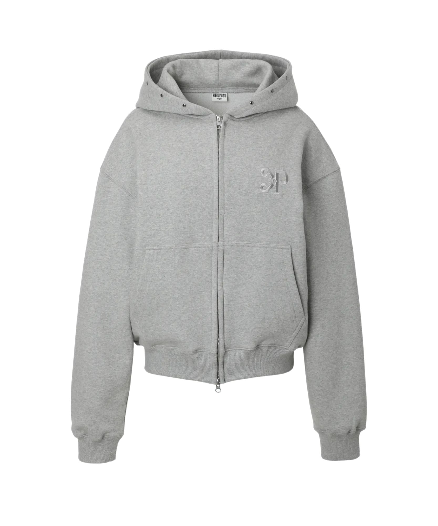 Steel Stud Hood Zip-Up (gray)