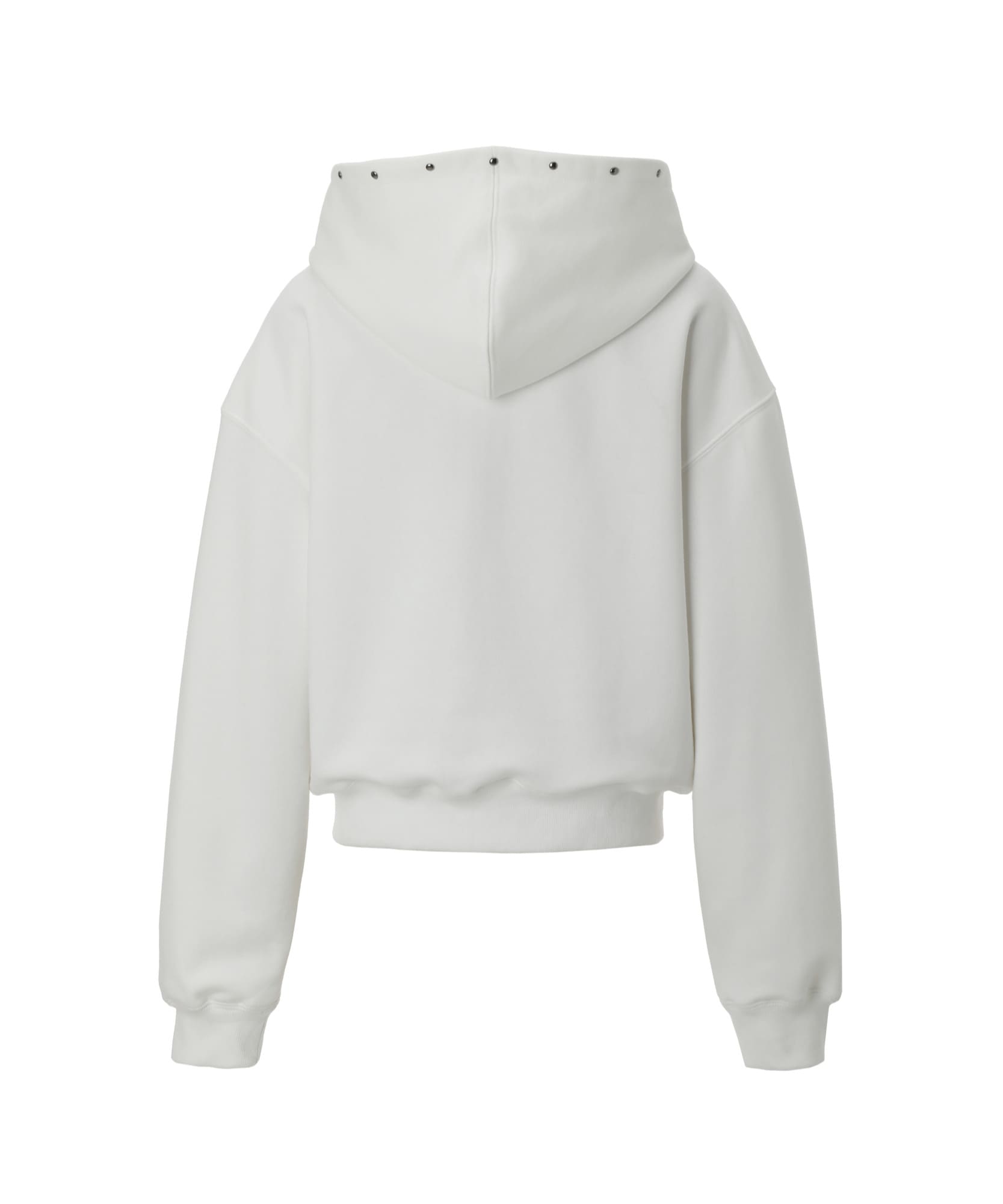 Steel Stud Hood Zip-Up (white)