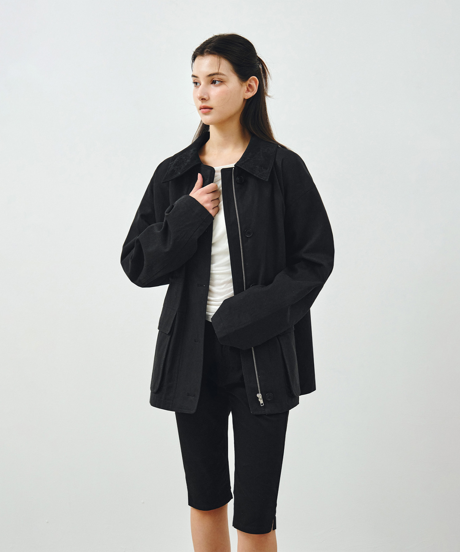 хлопок куртка чёрный MDJK039BLACK