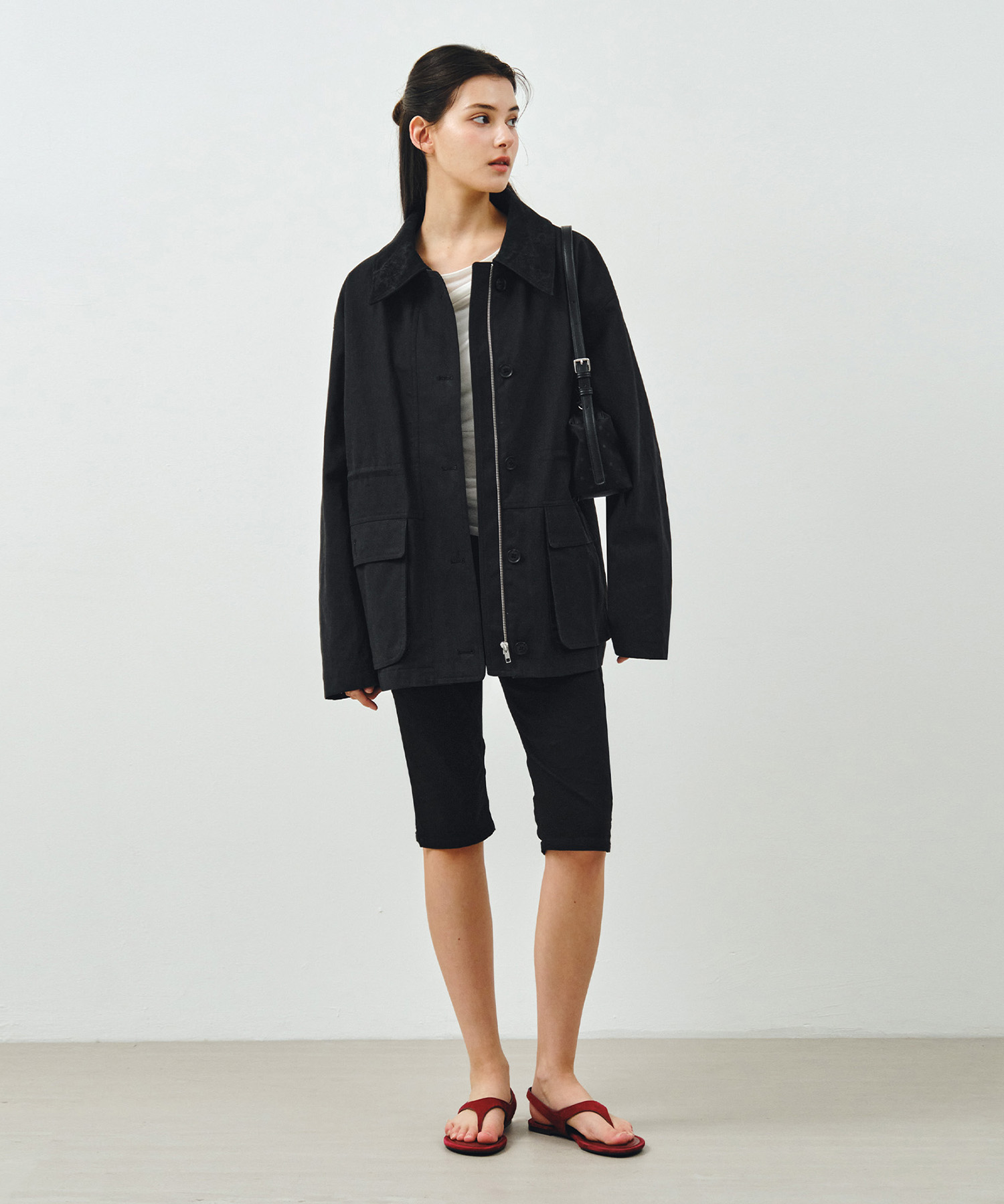 хлопок куртка чёрный MDJK039BLACK