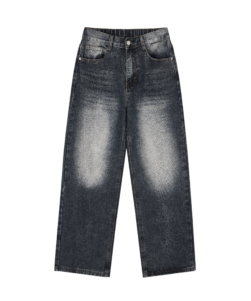 cloud washed denim pants - (5 color)