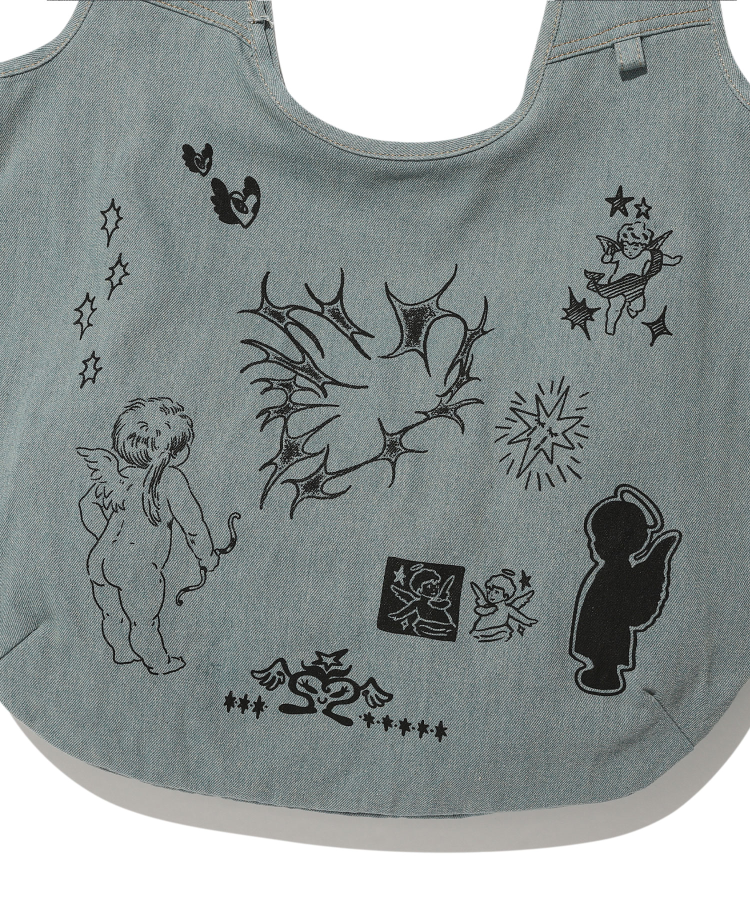 деним DOODLE SHOULDER TOTE BAG_BLUE(NG2GSUAB45A)