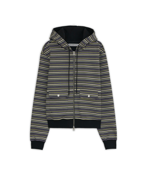 MUSINSA | SUNBURNPROJECT STRIPE FLAP POCKET HOODIE ZIP-UP, BLACK