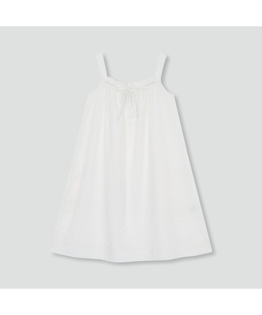 Женское пижамное платье без рукавов Rayon Cotton Seersucker White