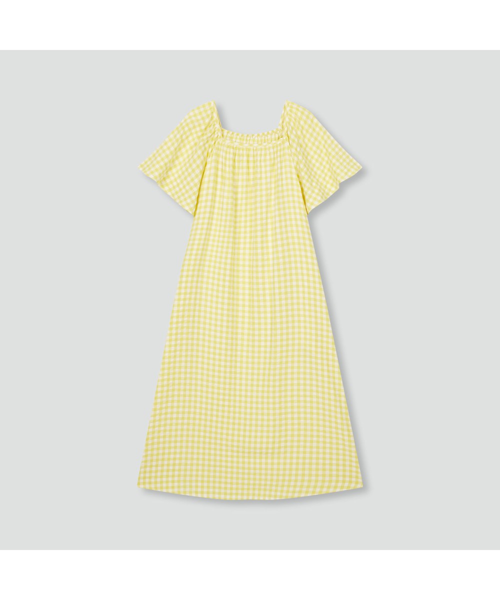 Женское пижамное платье из вискозы и сирсакера Light Yellow