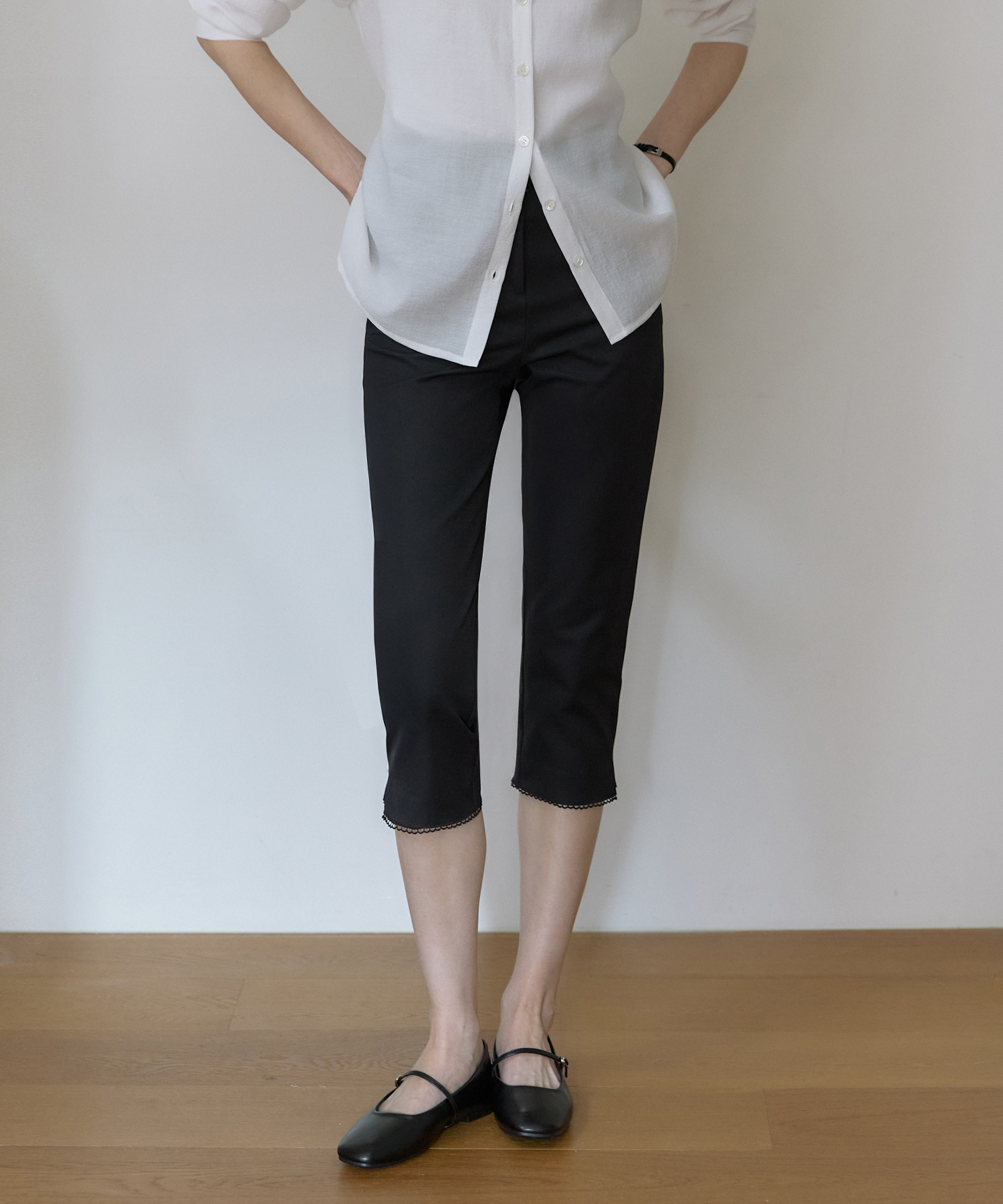 Кружевные капри Comfort - Black