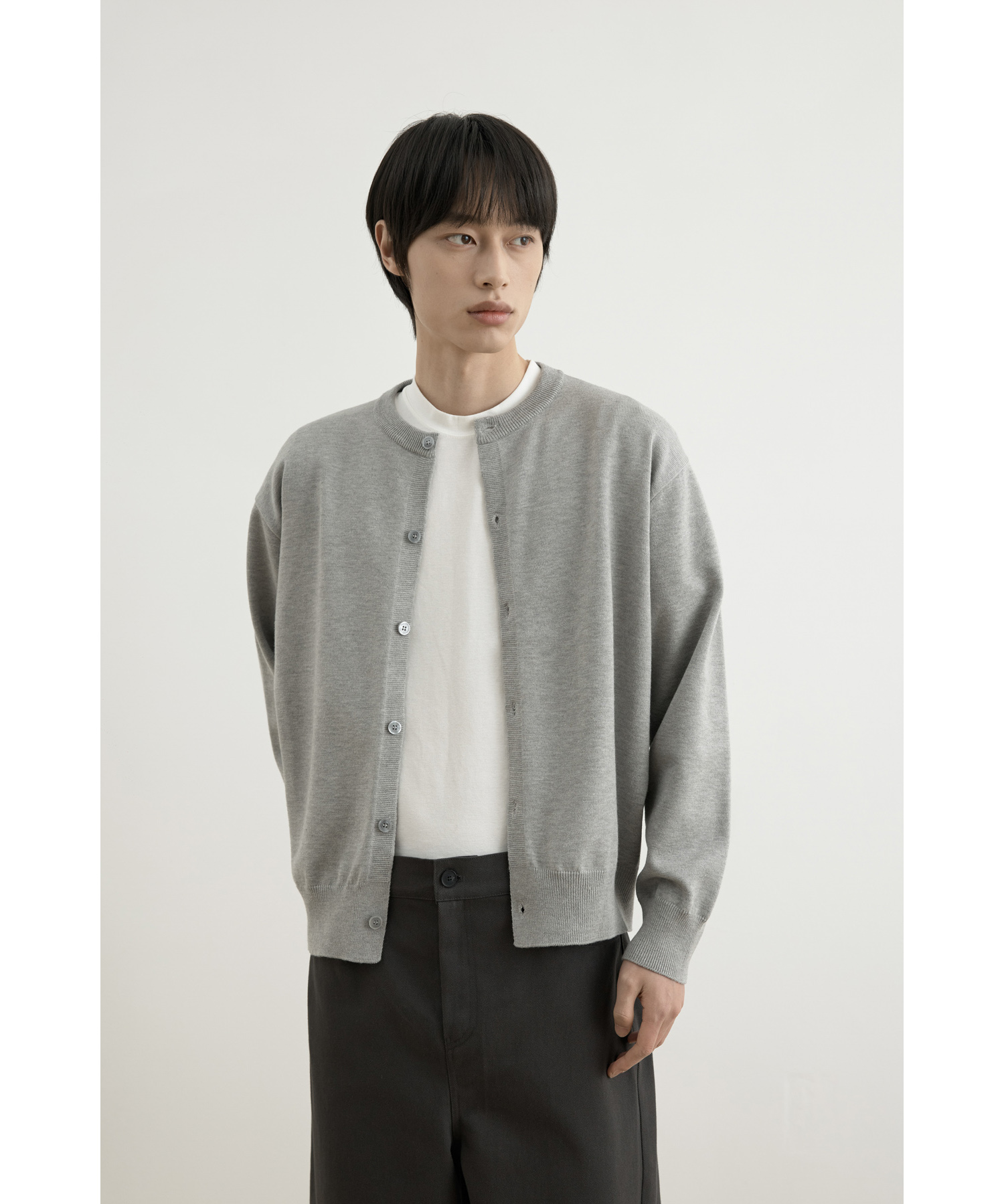 Укороченный трикотажный кардиган Melange Grey (можно стирать)