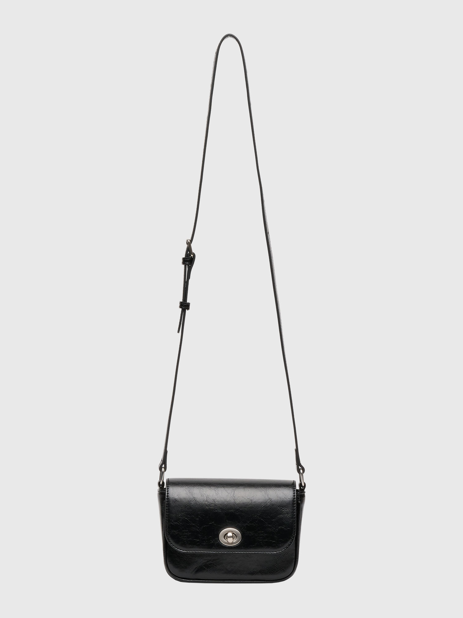 woman crack fake leather cross bag [2col]