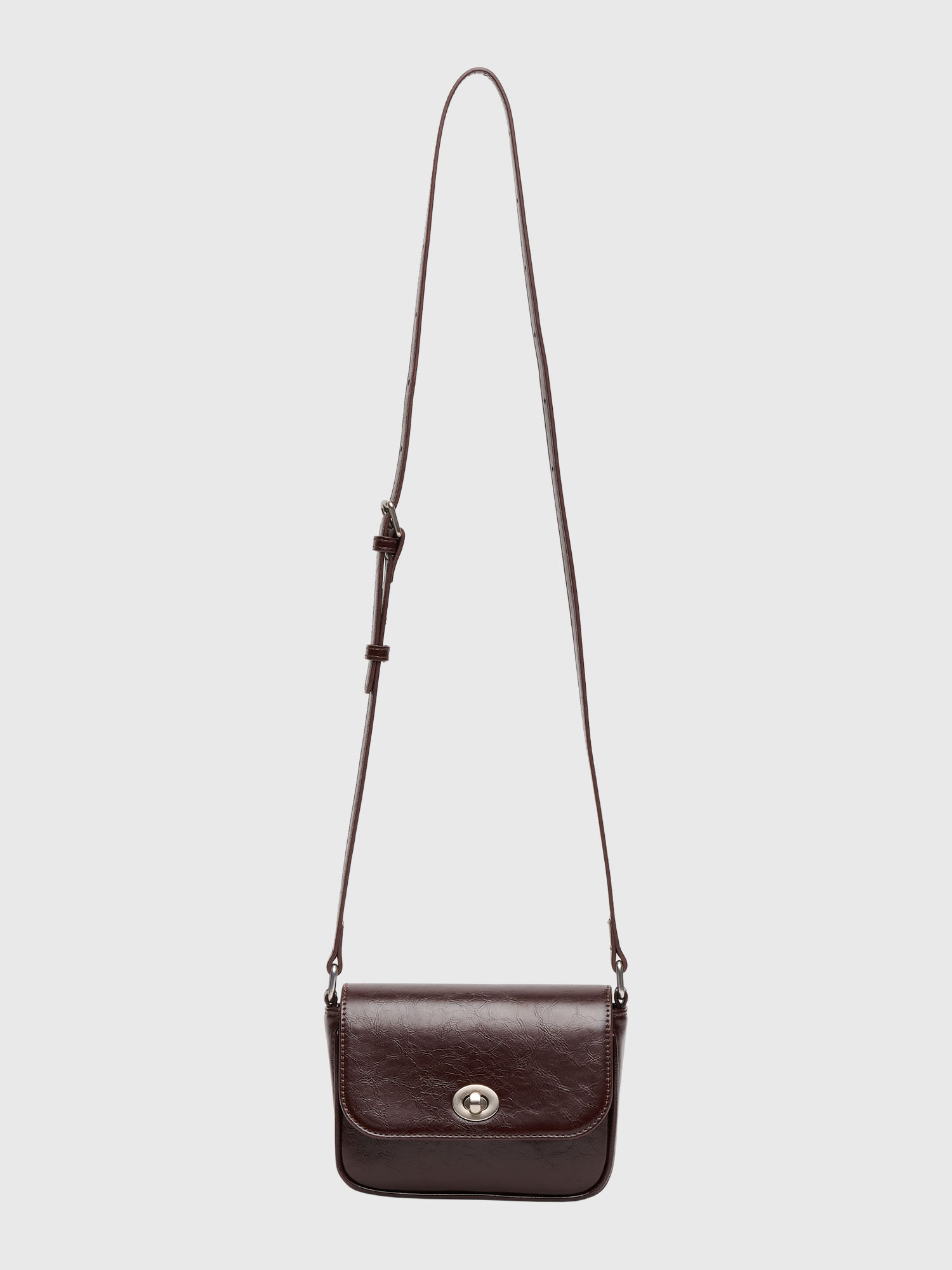 woman crack fake leather cross bag [2col]